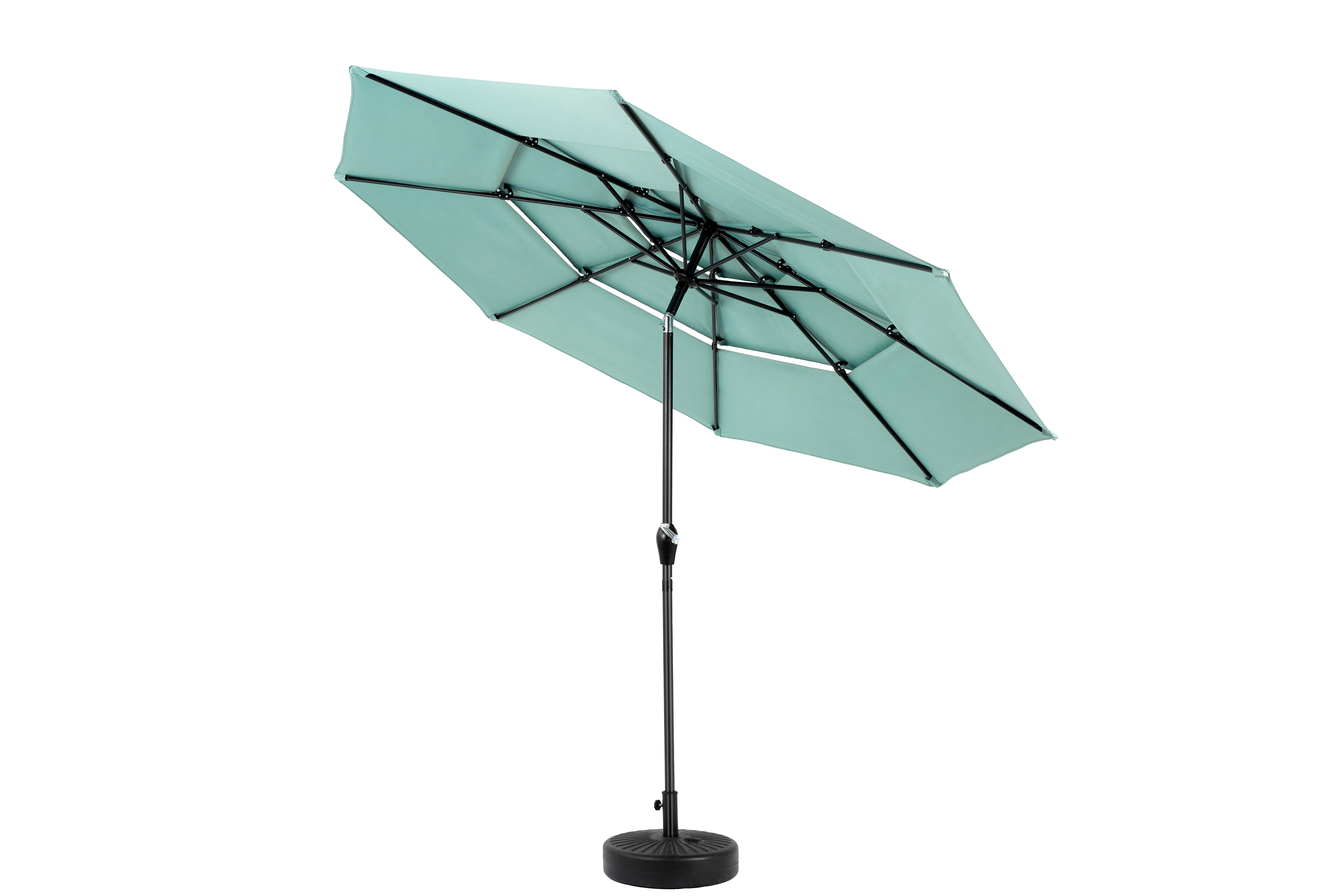 Double Sided Outdoor Umbrella, 14.8 Ft Rectangular Large with Crank, Light Green