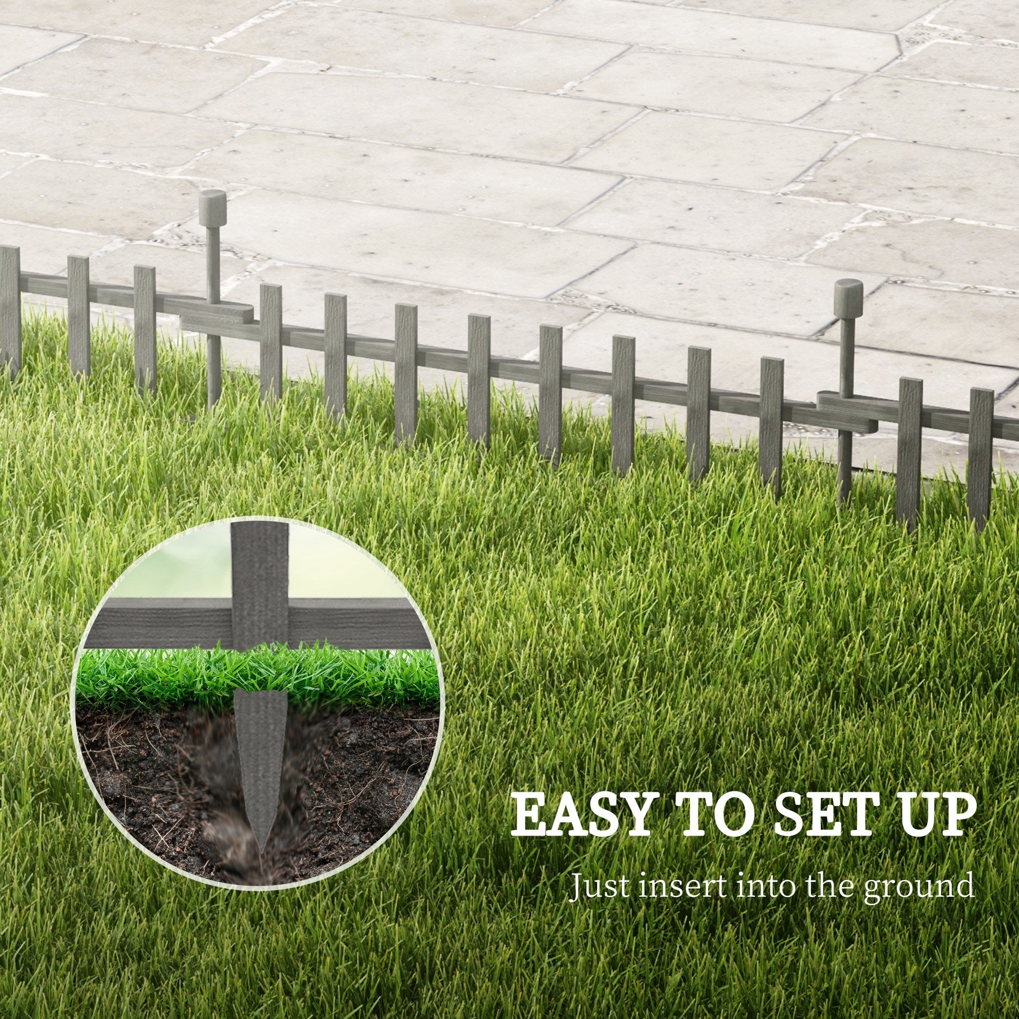 Garden Fencing Landscape Edging, Wooden Grey