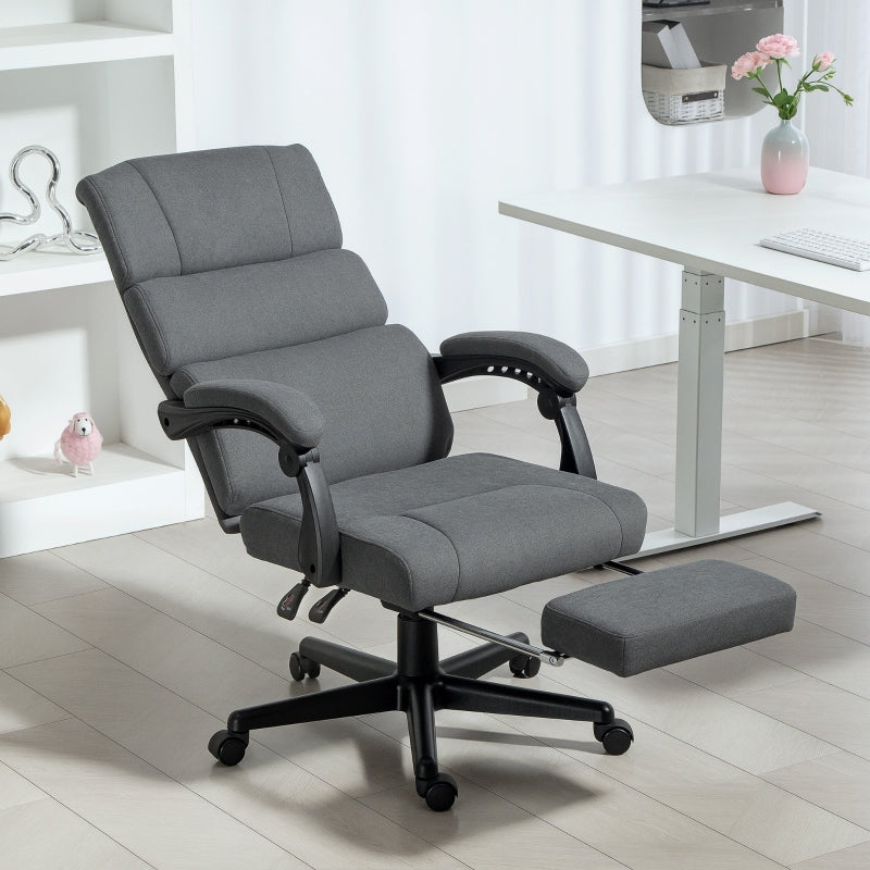Office Chair Upholstered Velvet Adjustable Height Casters - Grey