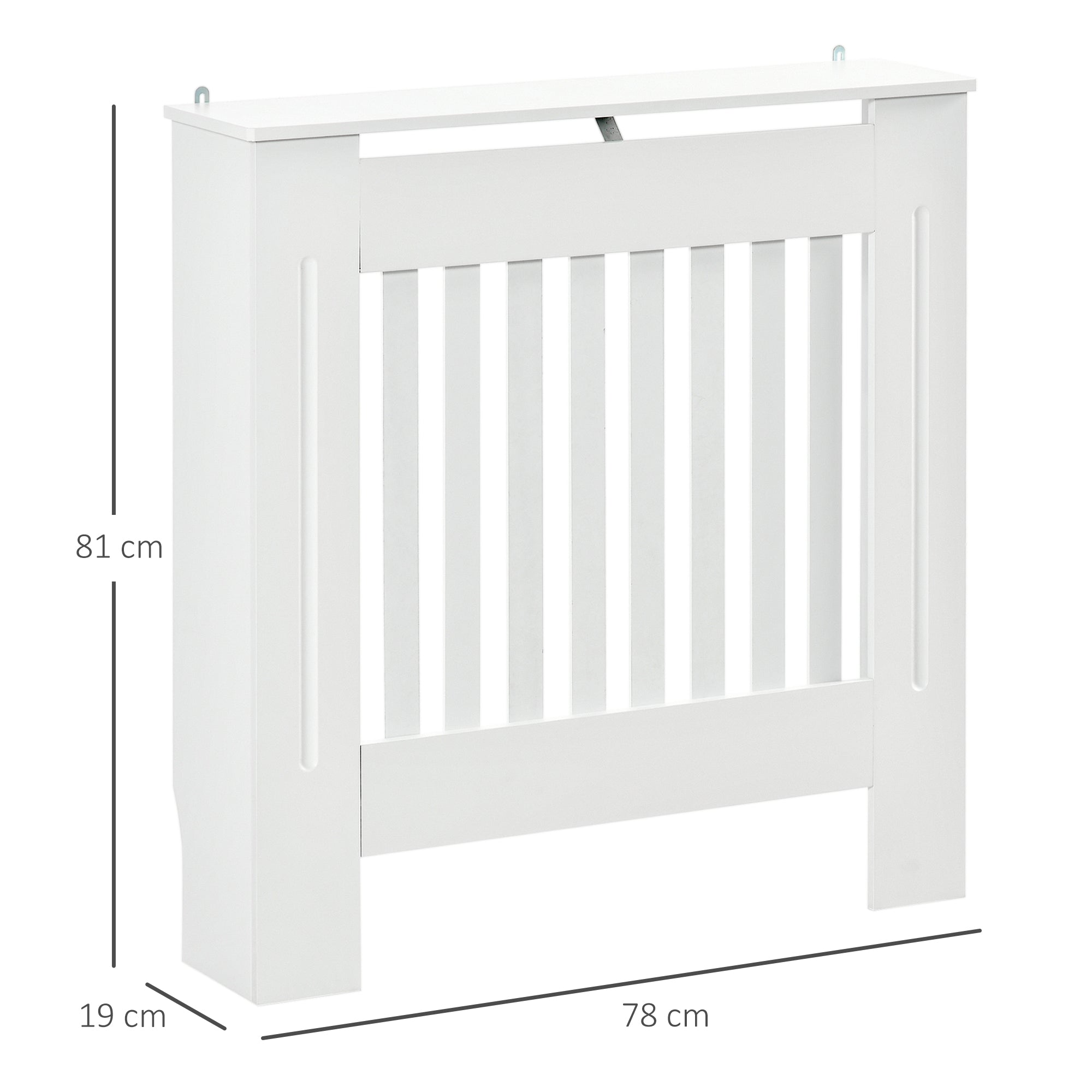 Slatted Radiator Cover Painted Cabinet MDF Lined Grill White