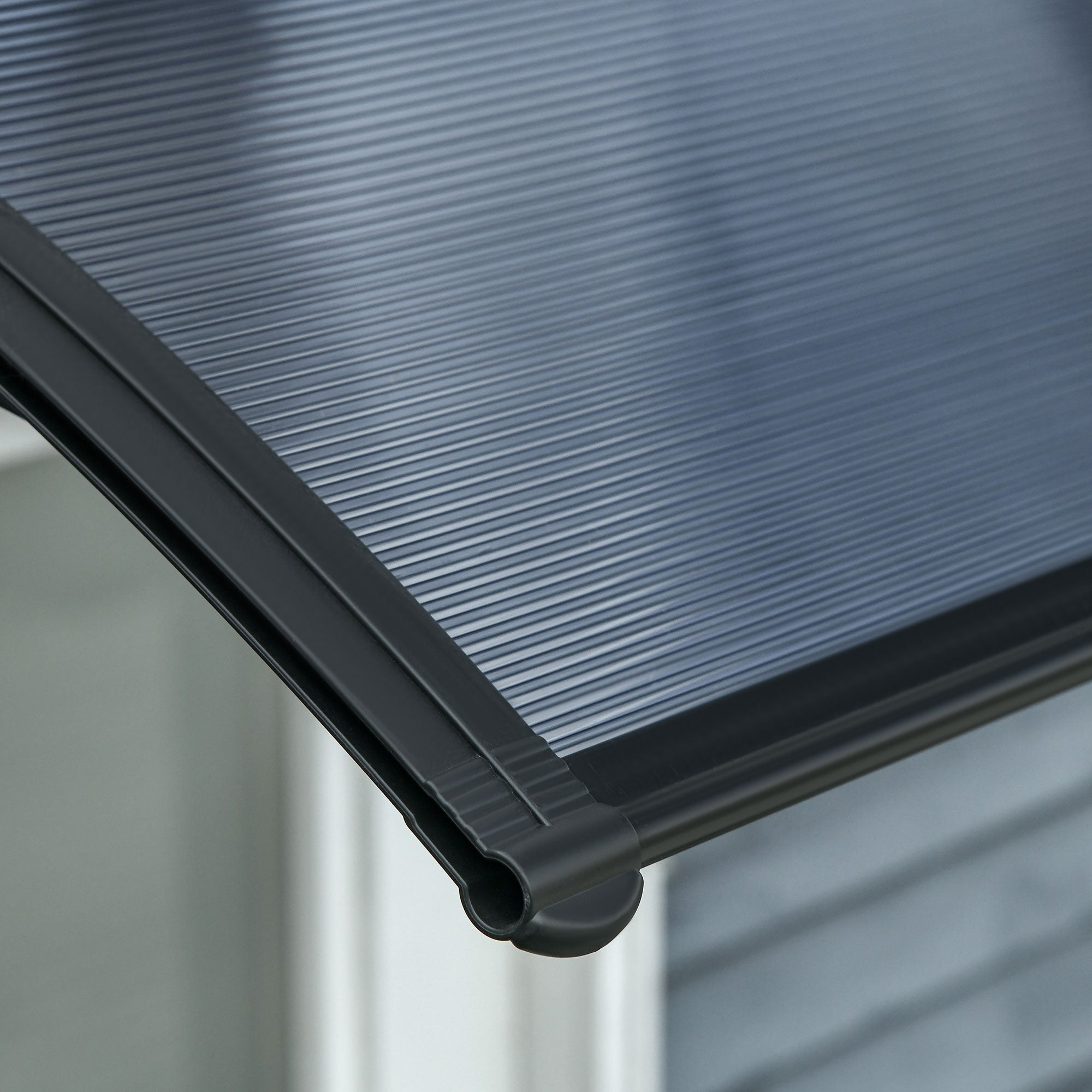 Door Canopy Awning Outdoor Window Rain Shelter Cover 100 x 75cm, Black