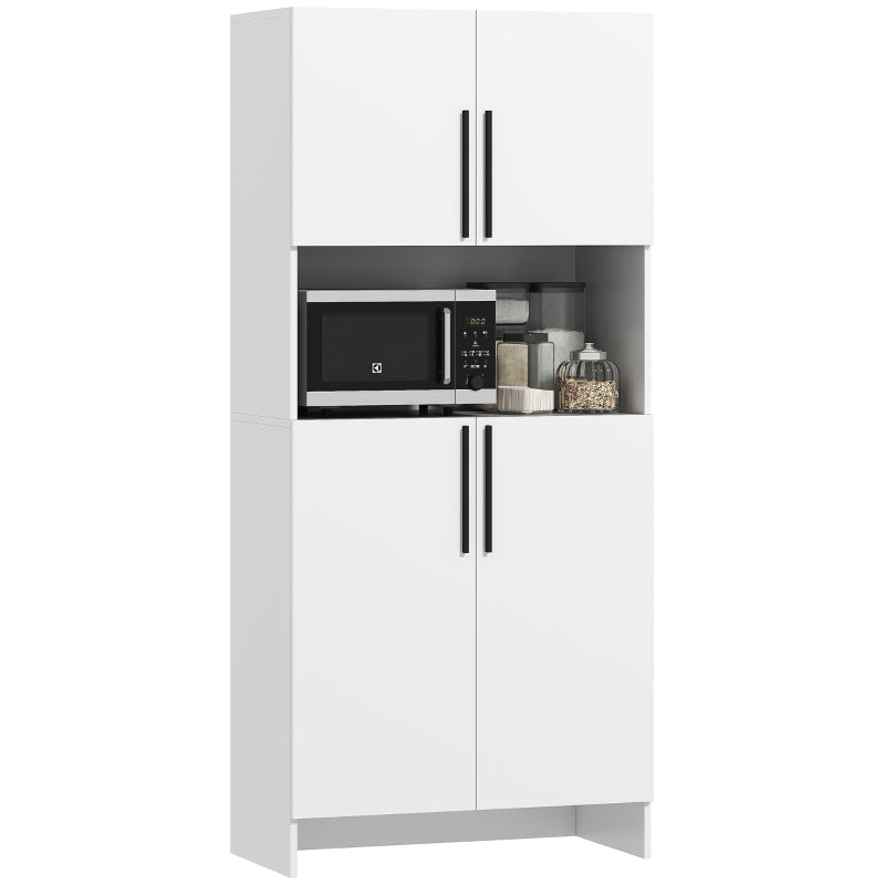 Kitchen Pantry Cabinet Shelves Microwave Shelf - White