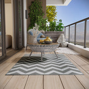 Outdoor Carpet Waterproof Plastic 121x182cm, Light Grey/White
