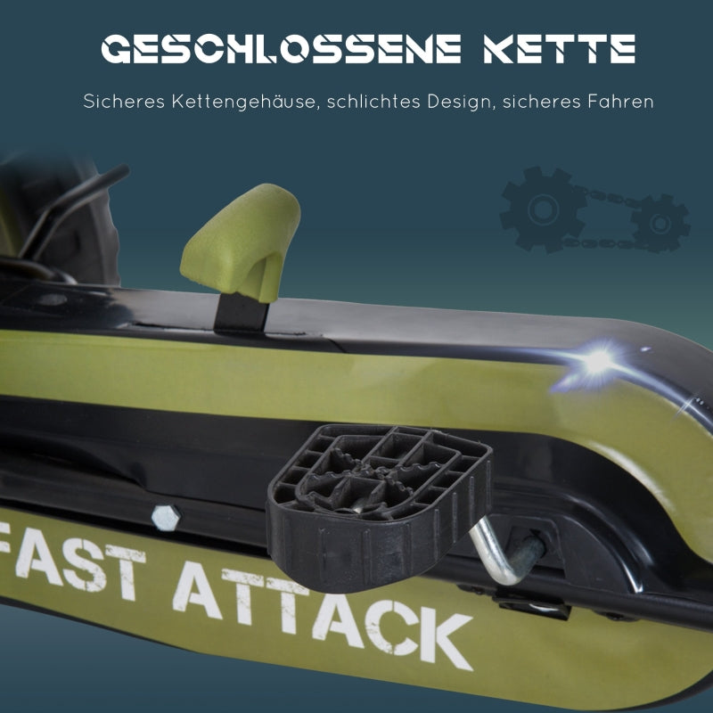 Go Kart pedal car with handbrake, adjustable seat, green