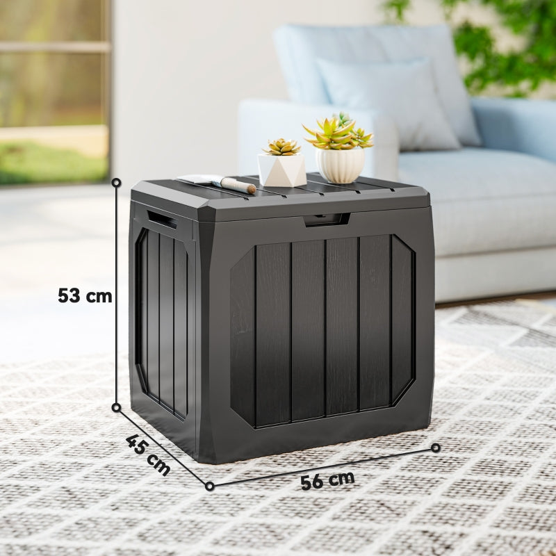 Outdoor Storage Box 121L with Handles - Black Plastic