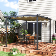 Aluminium Pergola 3x4m Retractable Roof Khaki