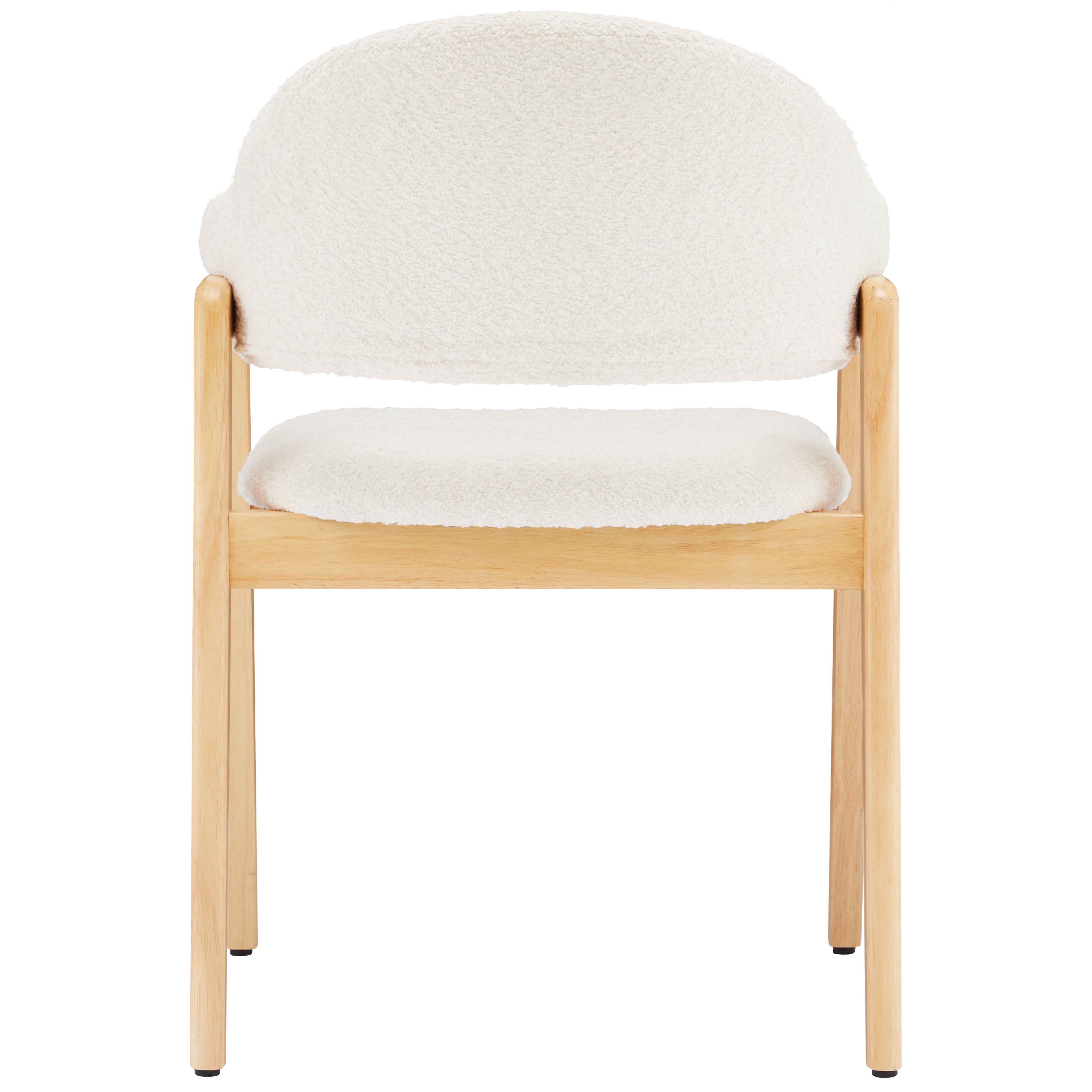 Cocktail/Teddy Chairs (Set of 4), Ergonomic Curved Backrests, Lightweight Luxury, White