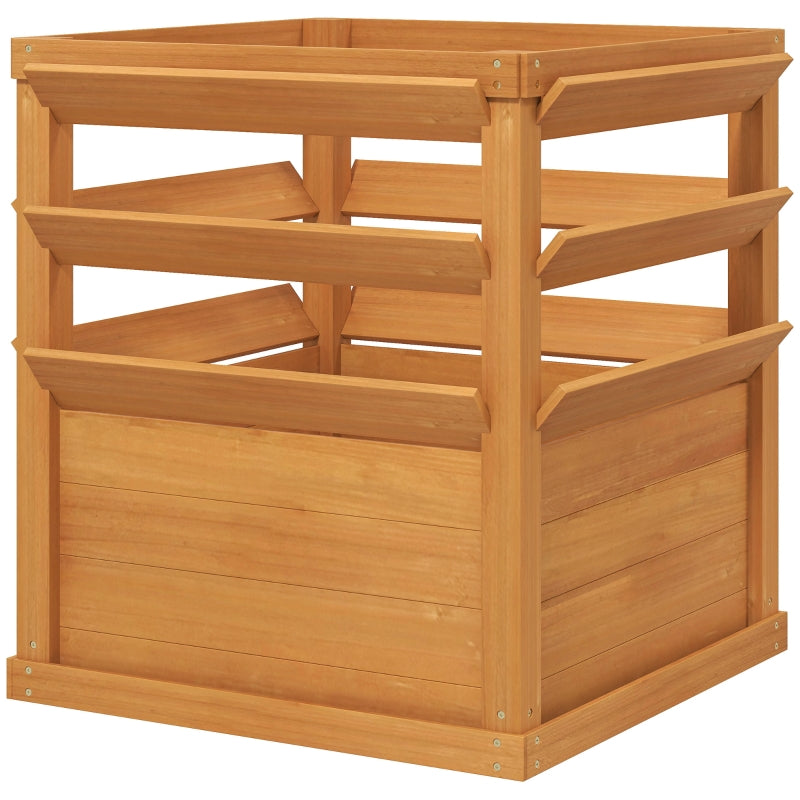 Raised Bed Planter with Trellis, Open Floor, Wood