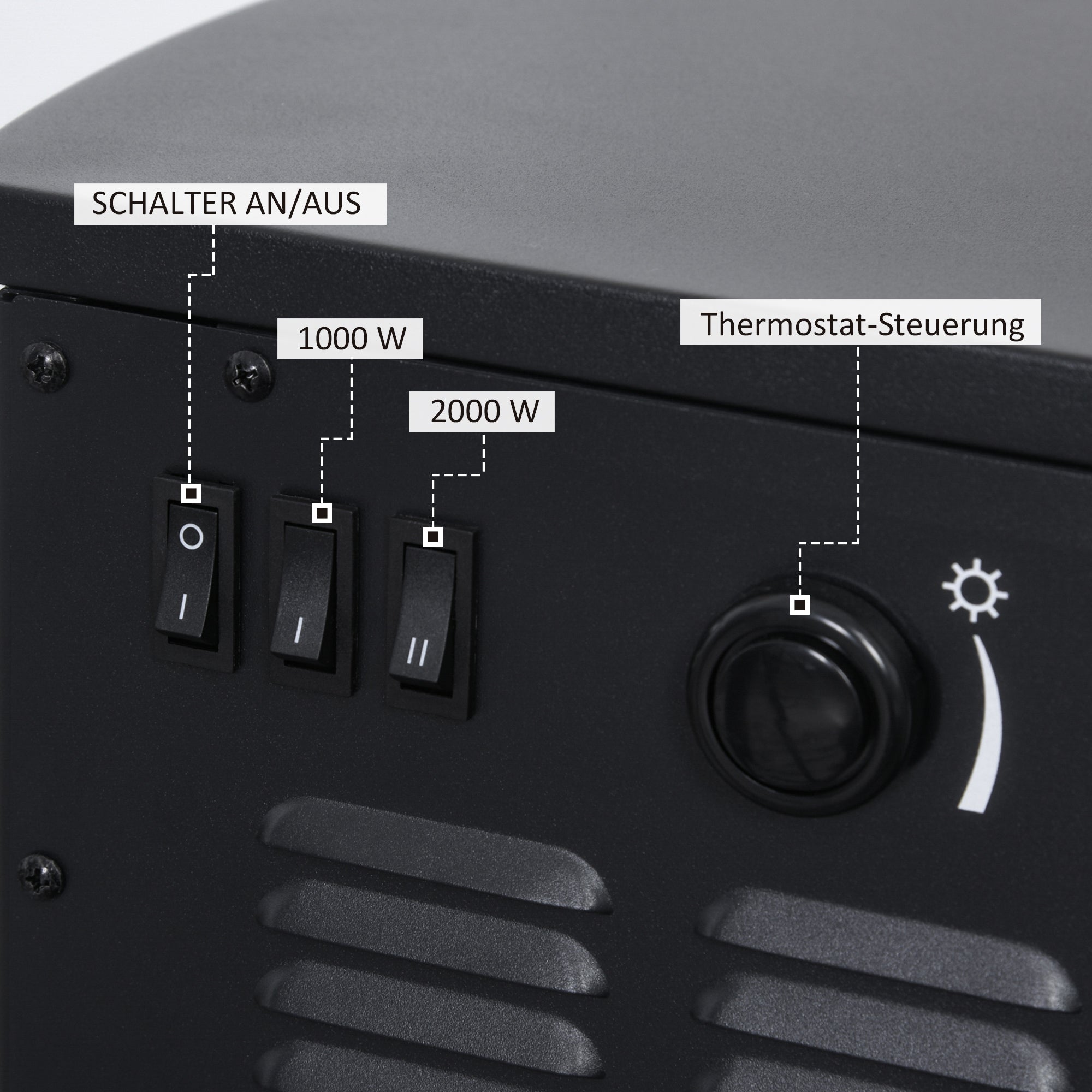 Electric Fireplace, Realistic Flame Effect, Thermostat, Black