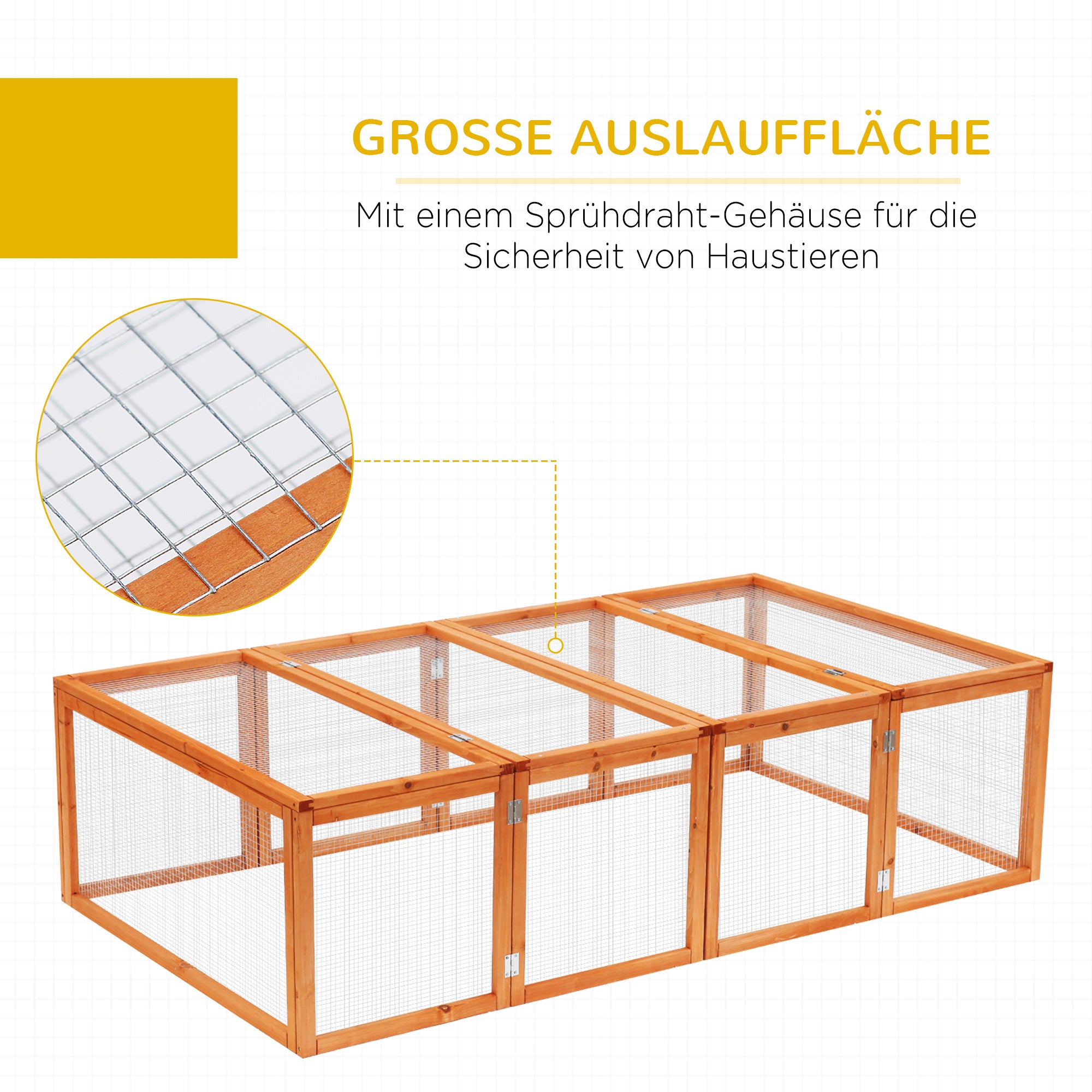 Outdoor Run for Rabbits Small Animals 181x100x48cm Fir Wood Natural