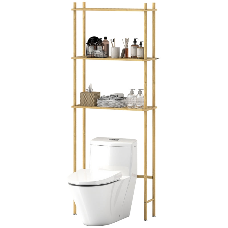 Toilet Shelf, 3 Tiers Space Saving, Natural Wood