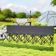 6 Seater Folding Camping Chair with Cup Holder & Carry Bag - Charcoal Grey