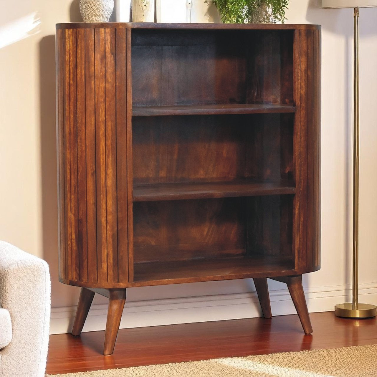 Cortez Open Cabinet Chestnut Wood