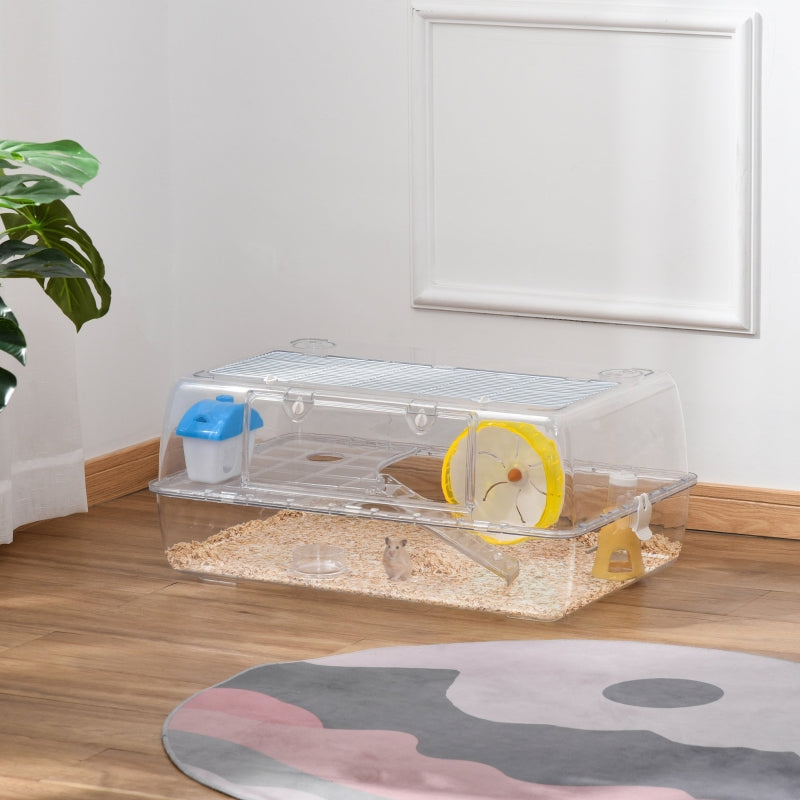 Hamster Cage, 2-Tier with Running Wheel, Water Bottle, Dish