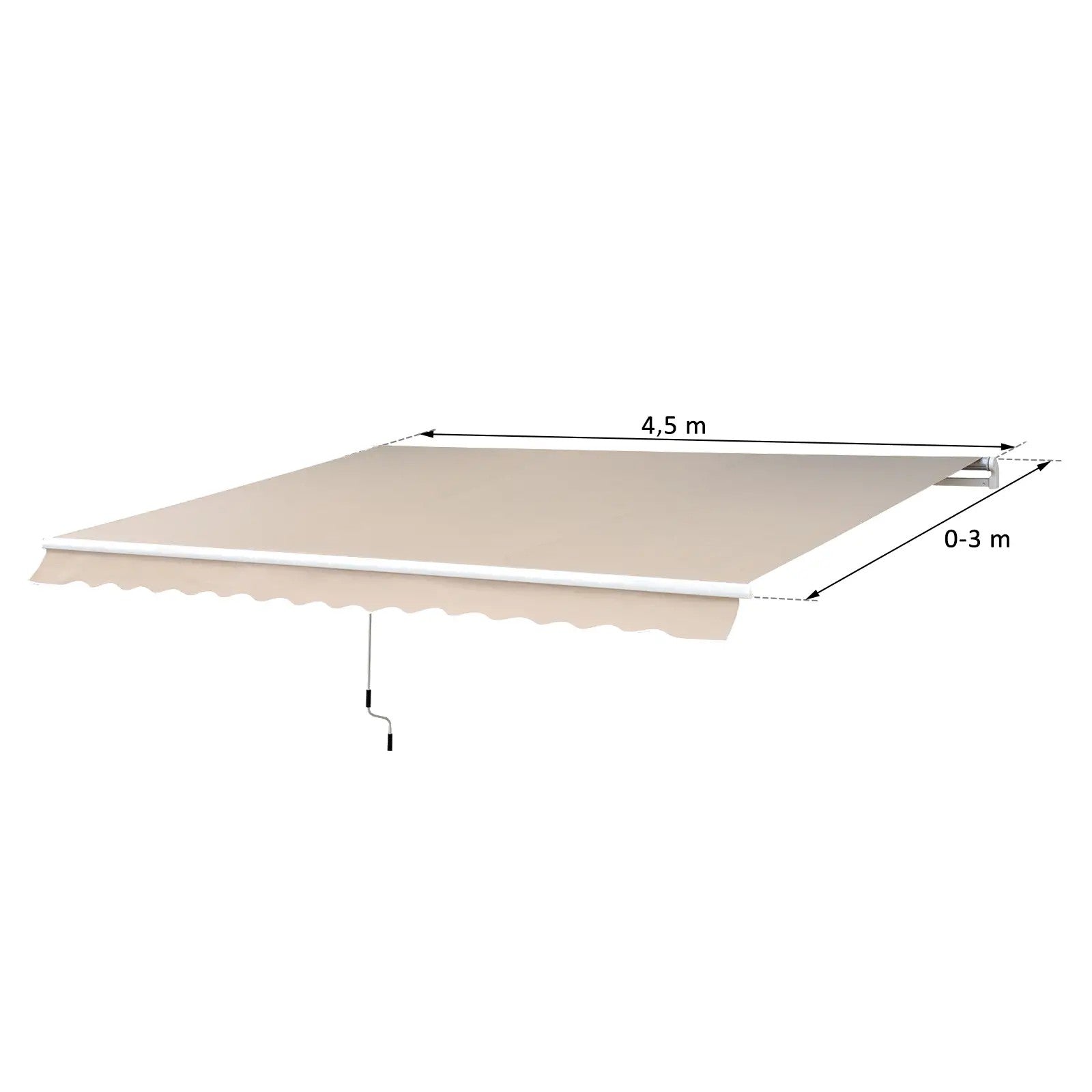 Awning Folding Arm 3m Balcony Sunshade - Beige