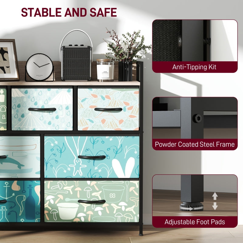 Chest of Drawers 7-Drawer Storage Unit Blue