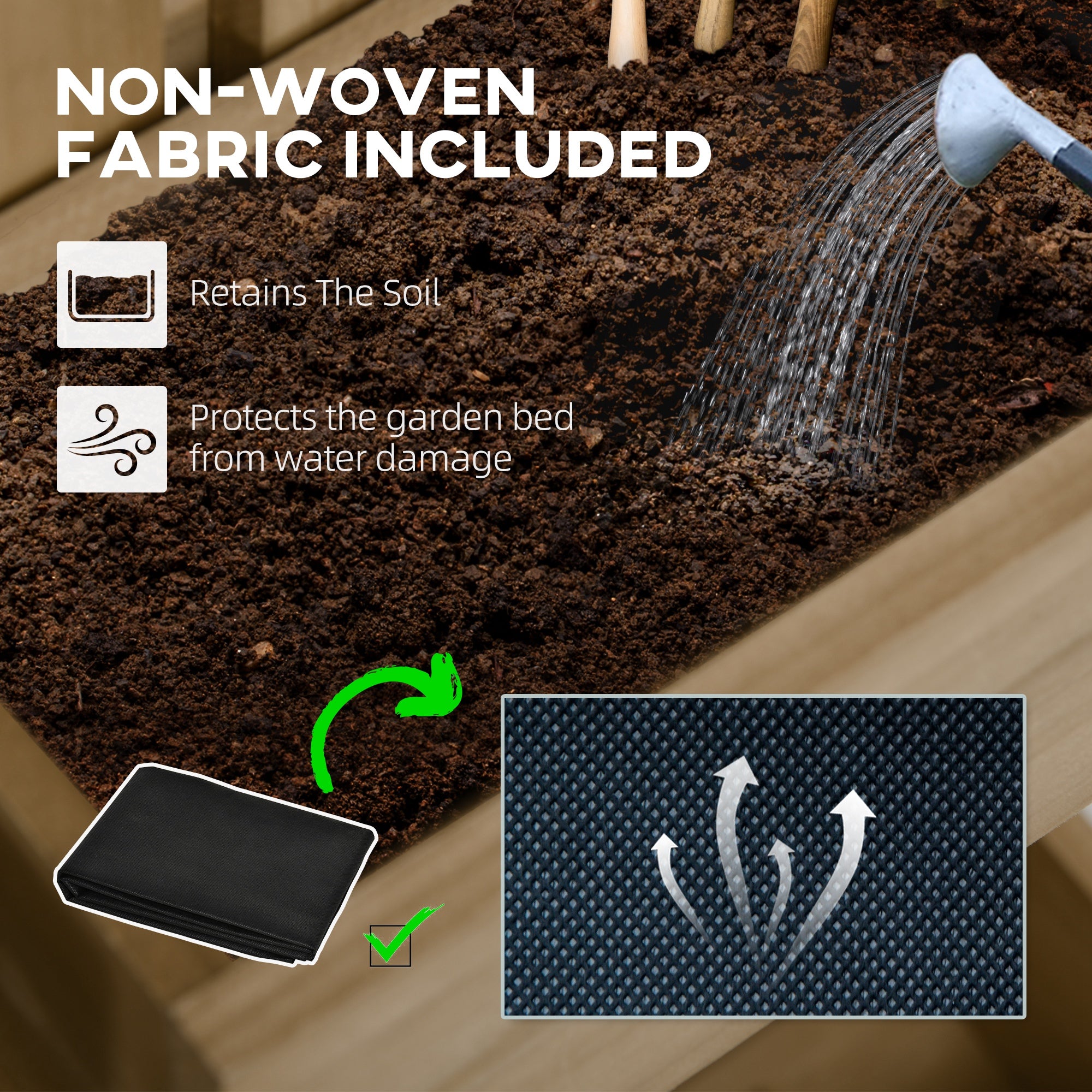 Wall-mounted Garden Planters with Trellis & 3 Planter Boxes, Carbonised Wood