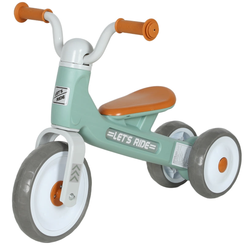Toddler Balance Bike with 3 Silent Wheels for 12-36 Months Boys and Girls, Green