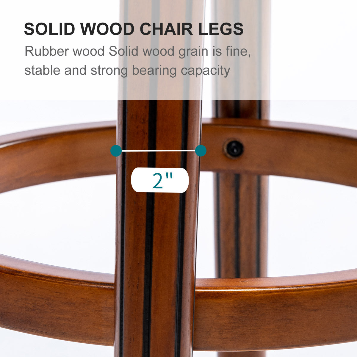 Cow Top Leather Wooden Bar Stools, Swivel Bar Chair with Backs, Counter Height, Leather/Wood