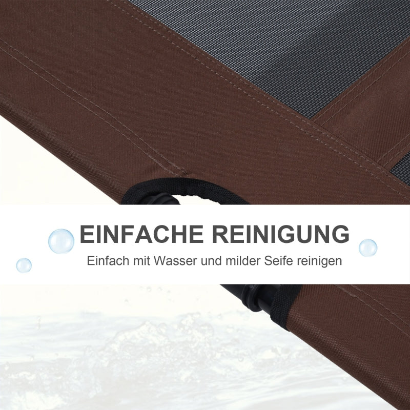 Outdoor Dog Bed, Cooling Raised, Metal Frame, Coffee Brown