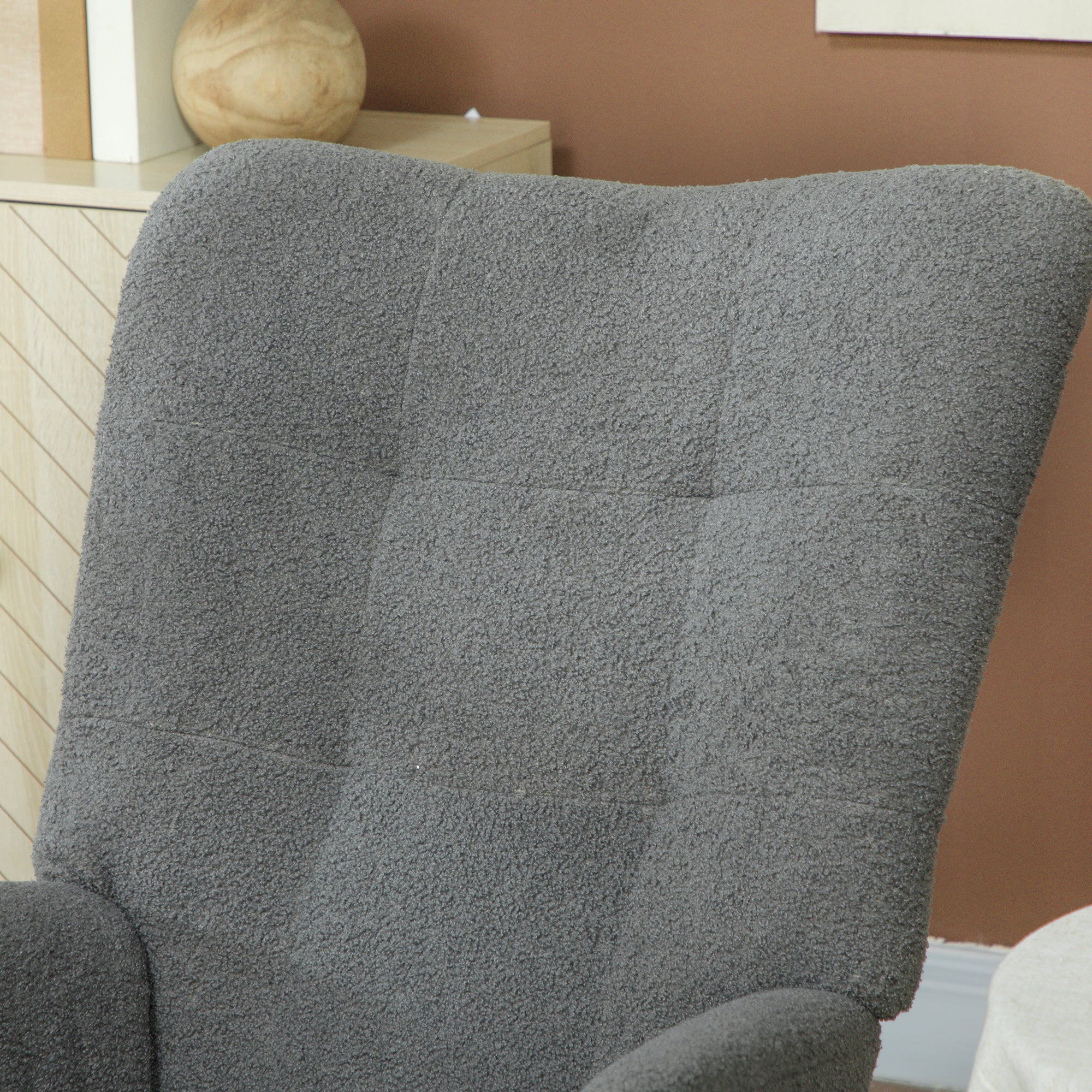 Teddy Fleece Rocking Chair - Grey