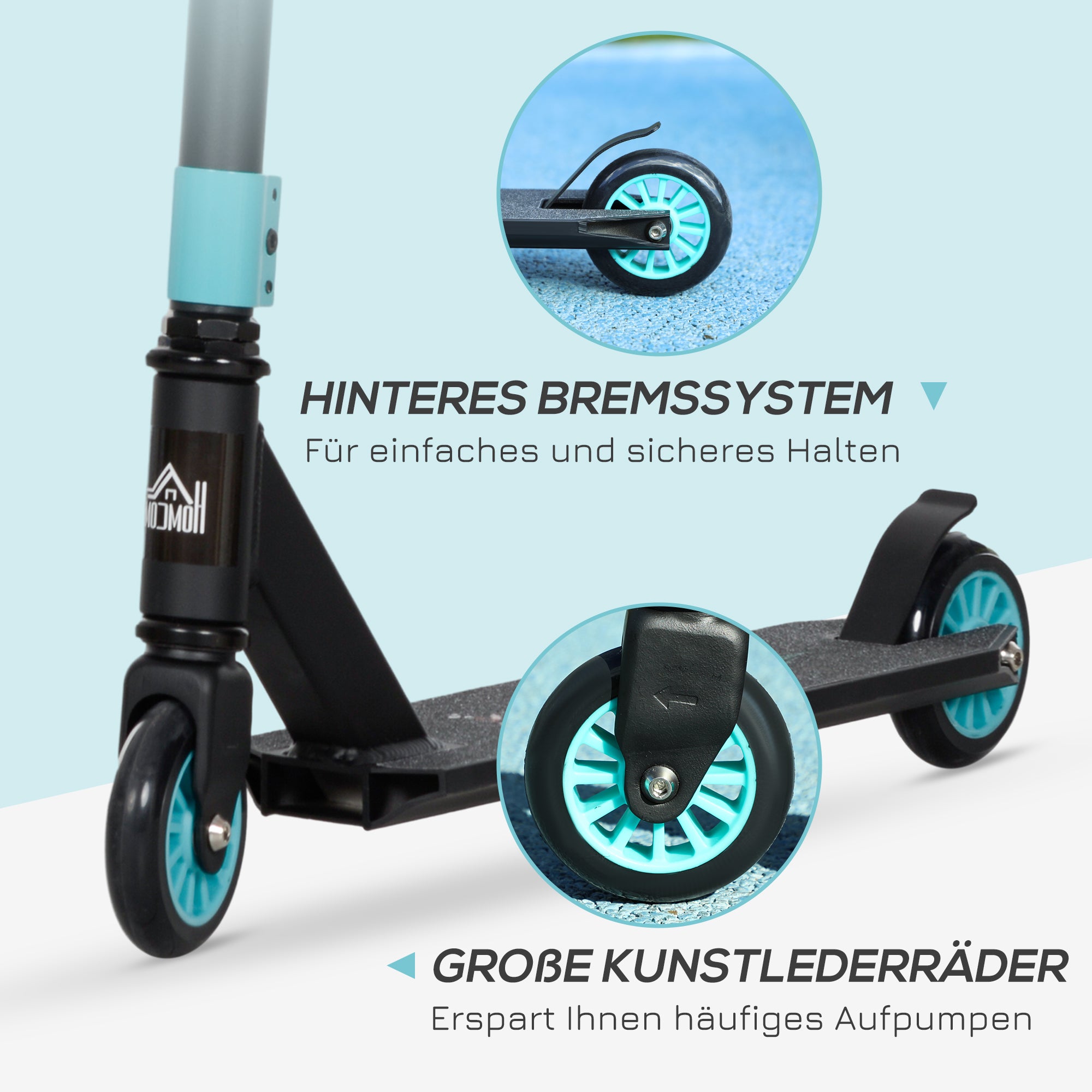Stunt Scooter with ABEC 9 Ball Bearings and 100mm Artificial Leather Wheels