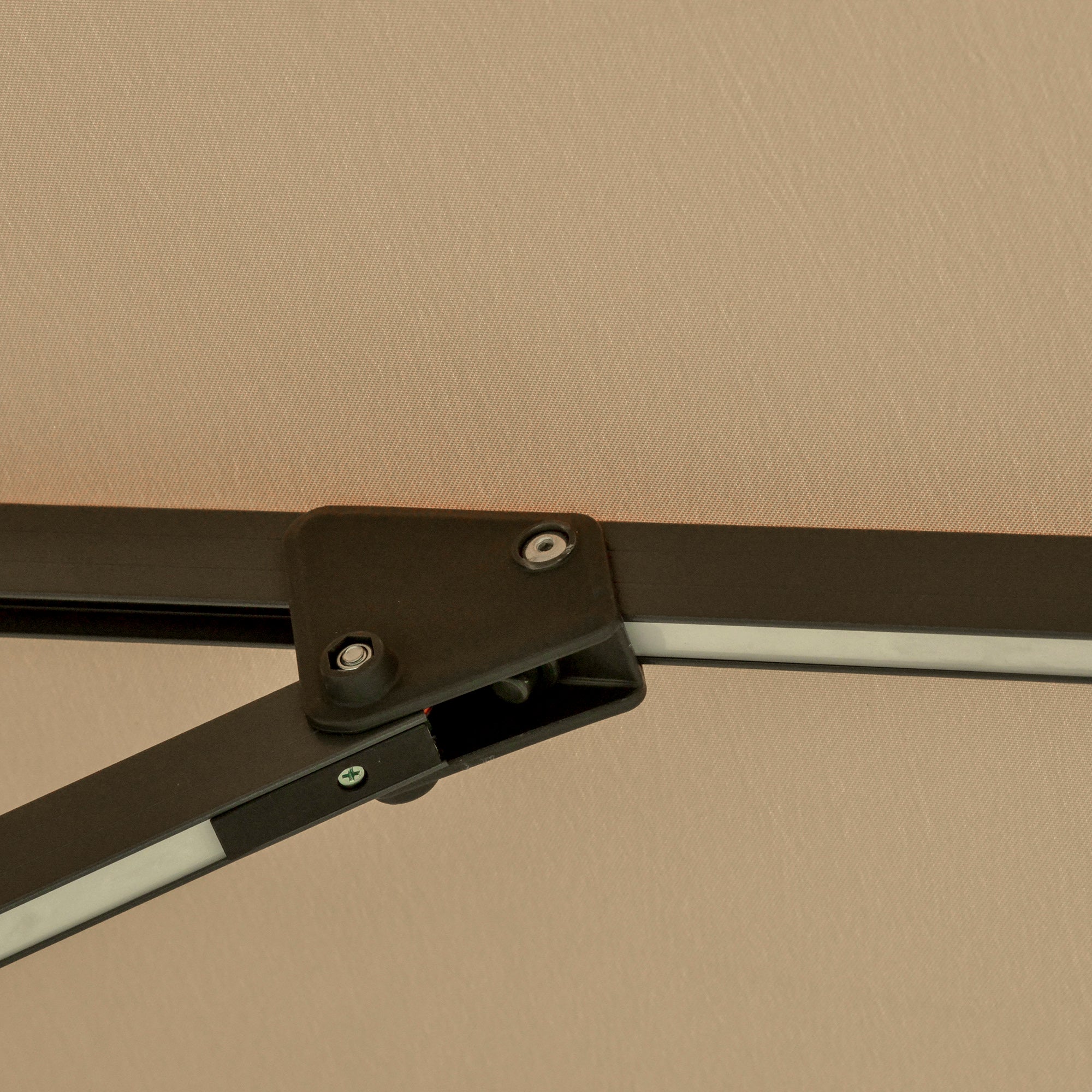 3 x 3m Sun Square Canopy Top with Adjustable Pole Angle, Aluminium Khaki