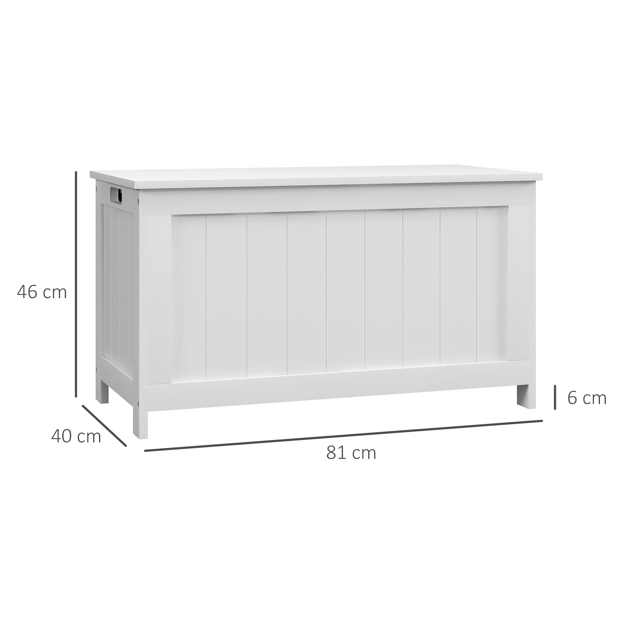 Storage Box Chest, Handle Lid, Living Room Bedroom, White