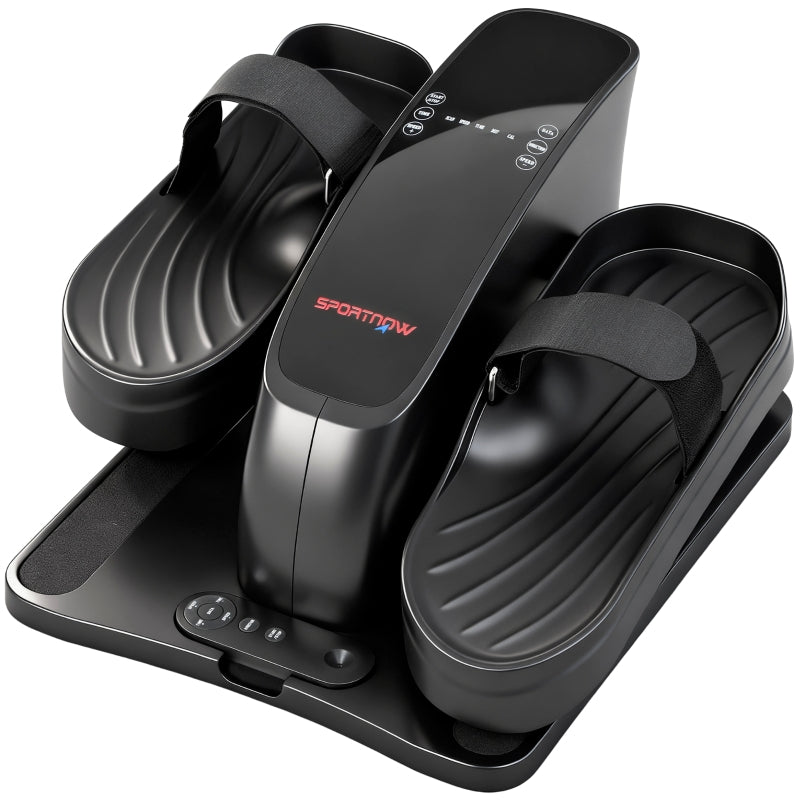 Mini Pedal Trainer, 12 Speeds LED Display Remote Control Non-Slip Portable, Black Metal Plastic