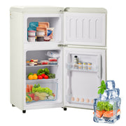 Retro Refrigerator Freezer, 60L Total Volume, 22L Freezer, Cream White