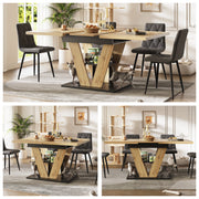 Extendable Dining Table 110(140)x80cm - Wood Grain