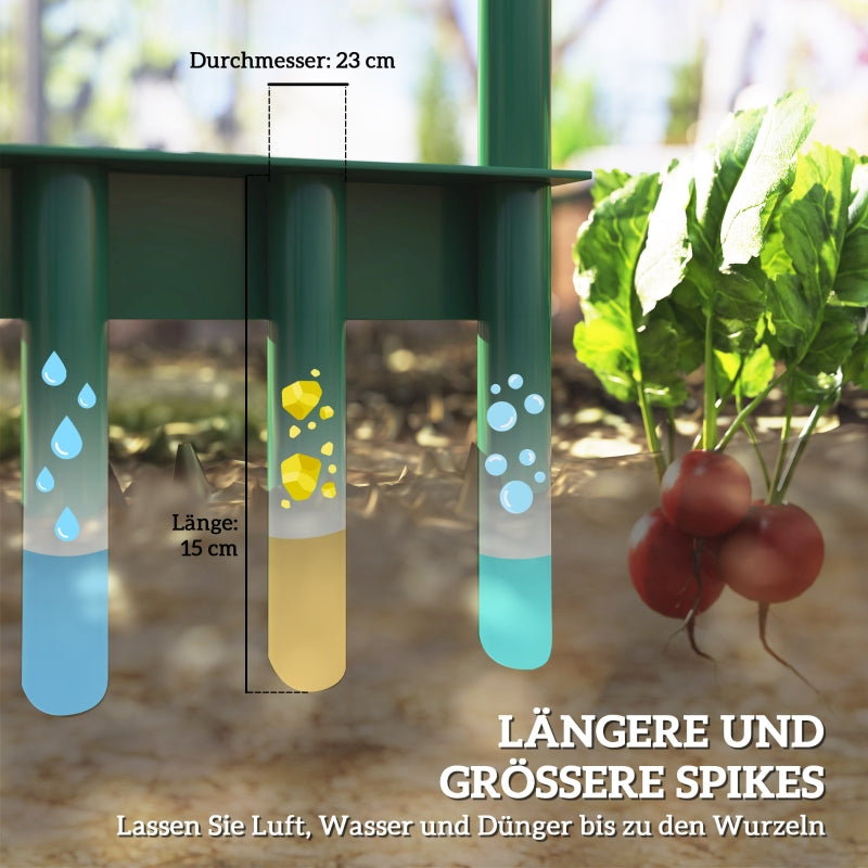 Lawn Aerator 30cm Wide Manual with Non-Slip Handle, Steel