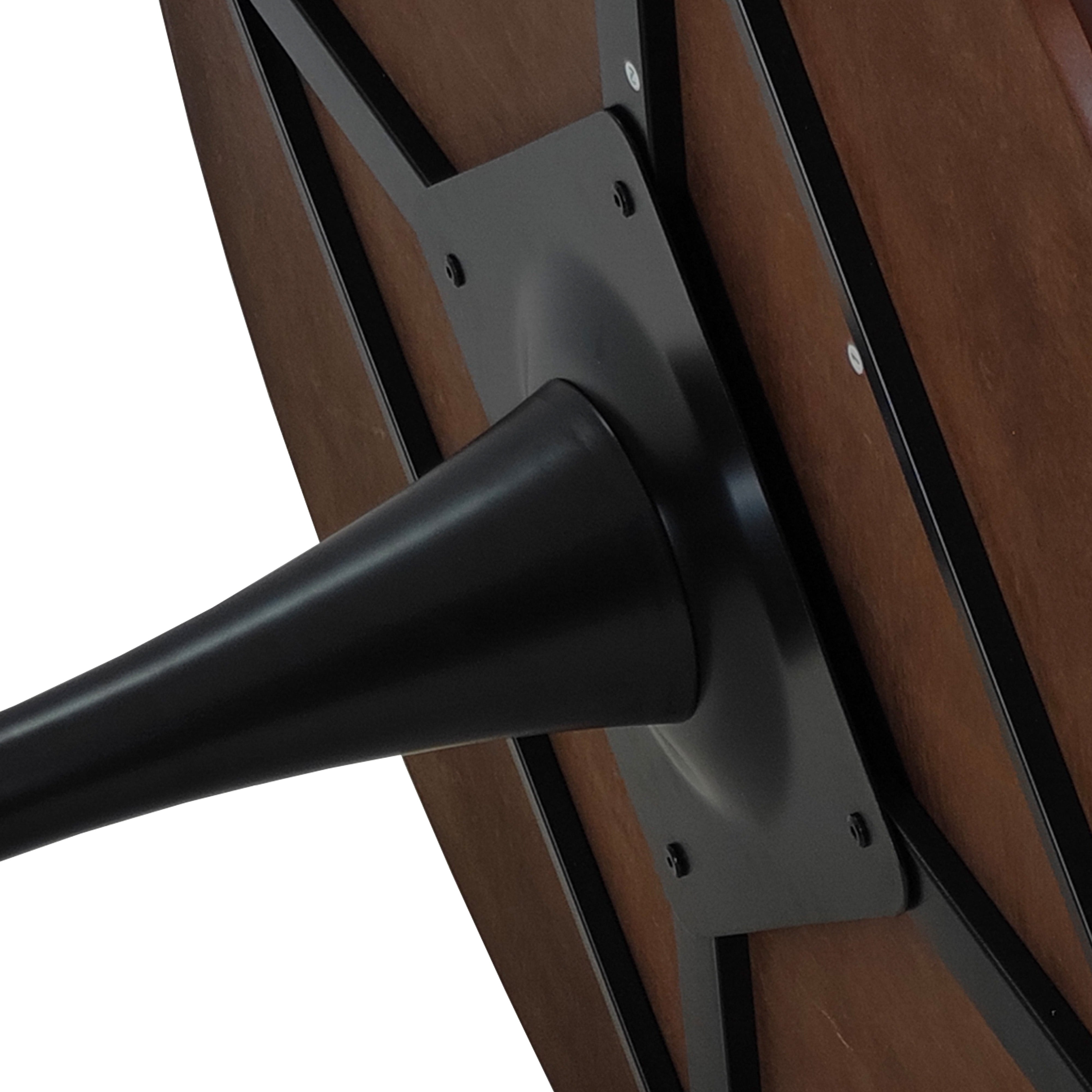 Modern Round Dining Table, 47.24" Four Patchwork Tabletops, Oak Wood Grain & Metal