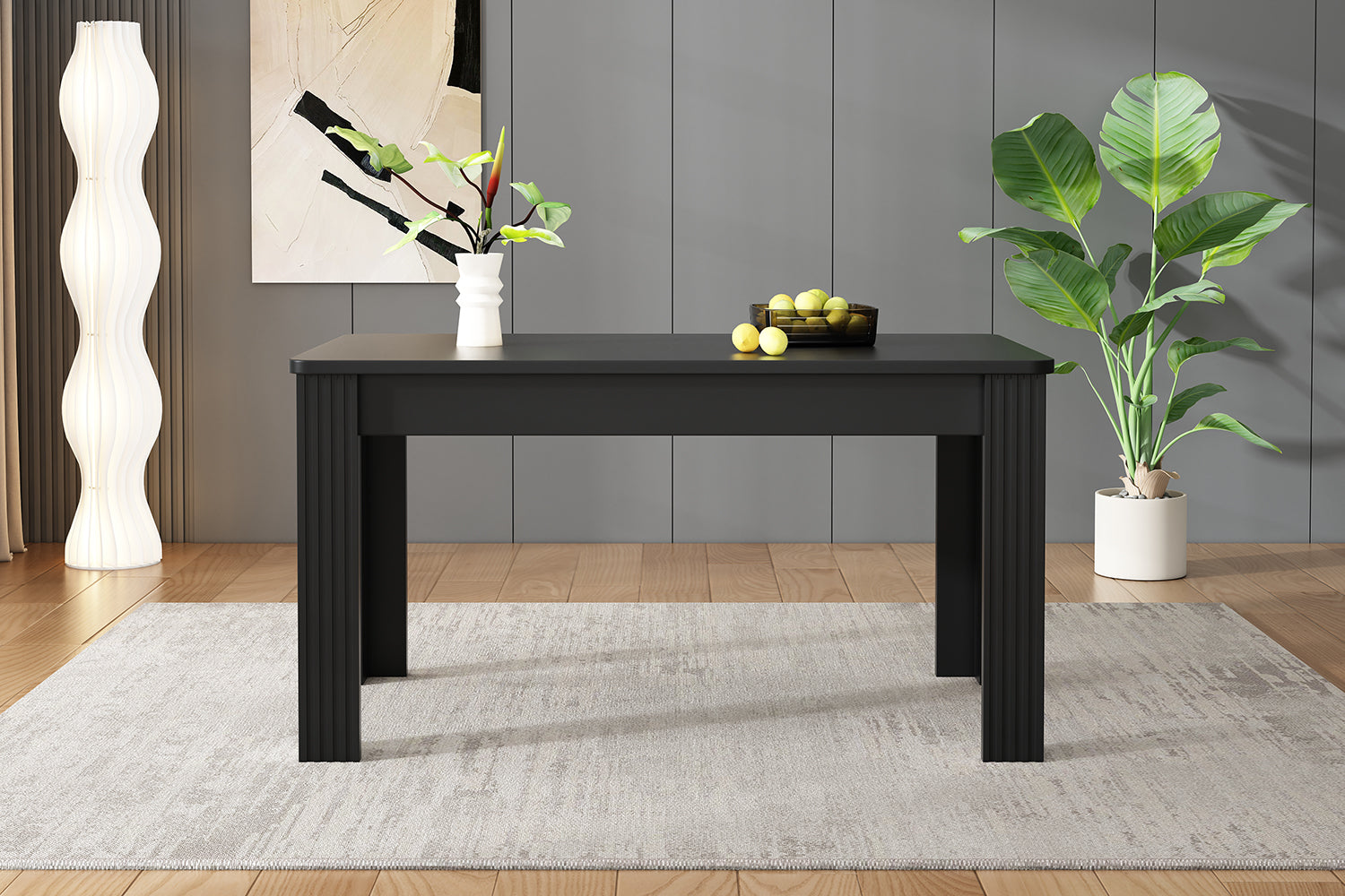 Dining Table Rectangular Modern Simple - Black