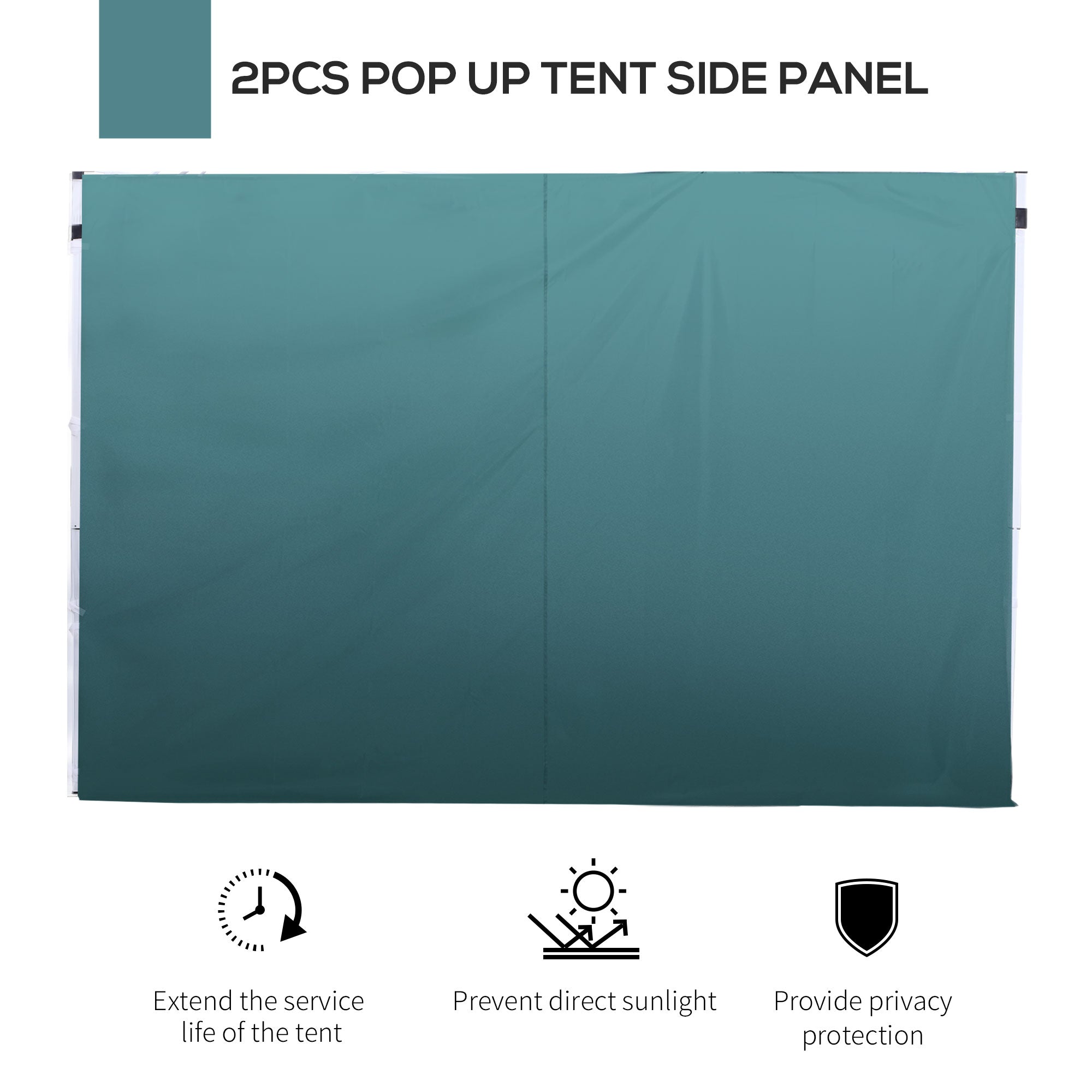 Gazebo Side Panel Wall with Window, 3 Meters, Dark Green