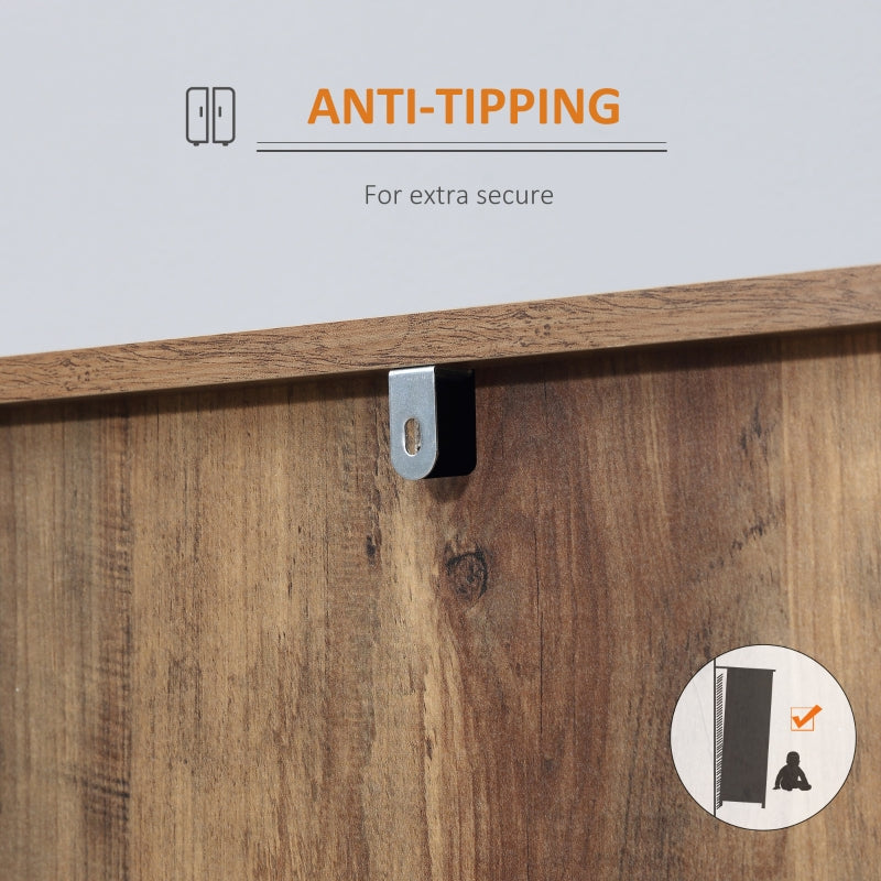 Sideboard Retro 2 Cabinets 3 Drawers Mango Wood-Effect