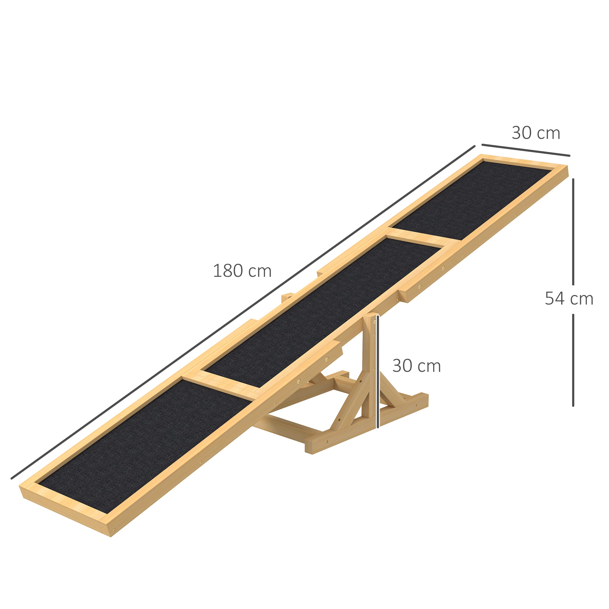 Dog Seesaw, Agility Ramp for Balance, Wood Yellow