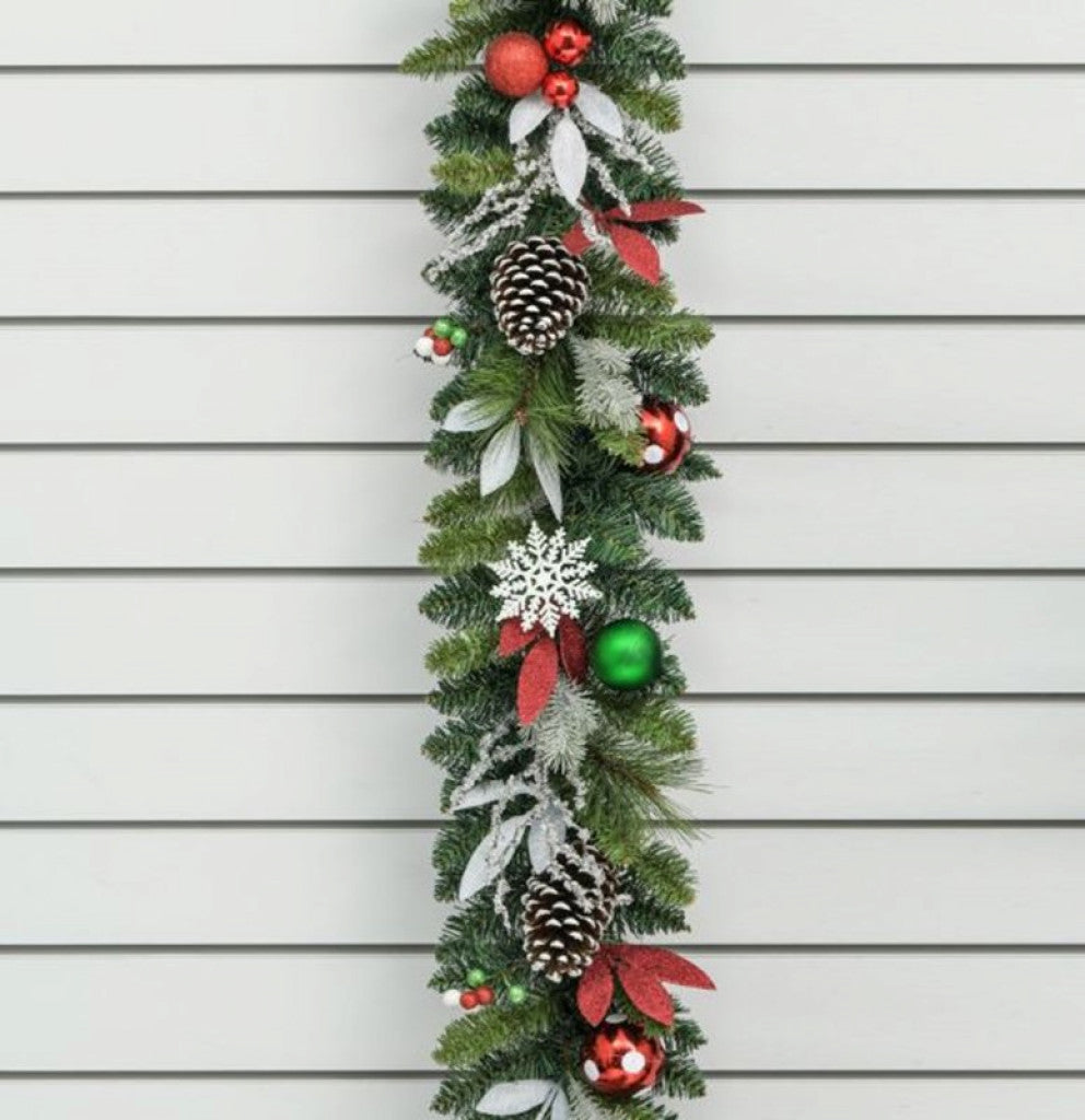 180cm Glitter Leaf/Ball Garland Multicolor