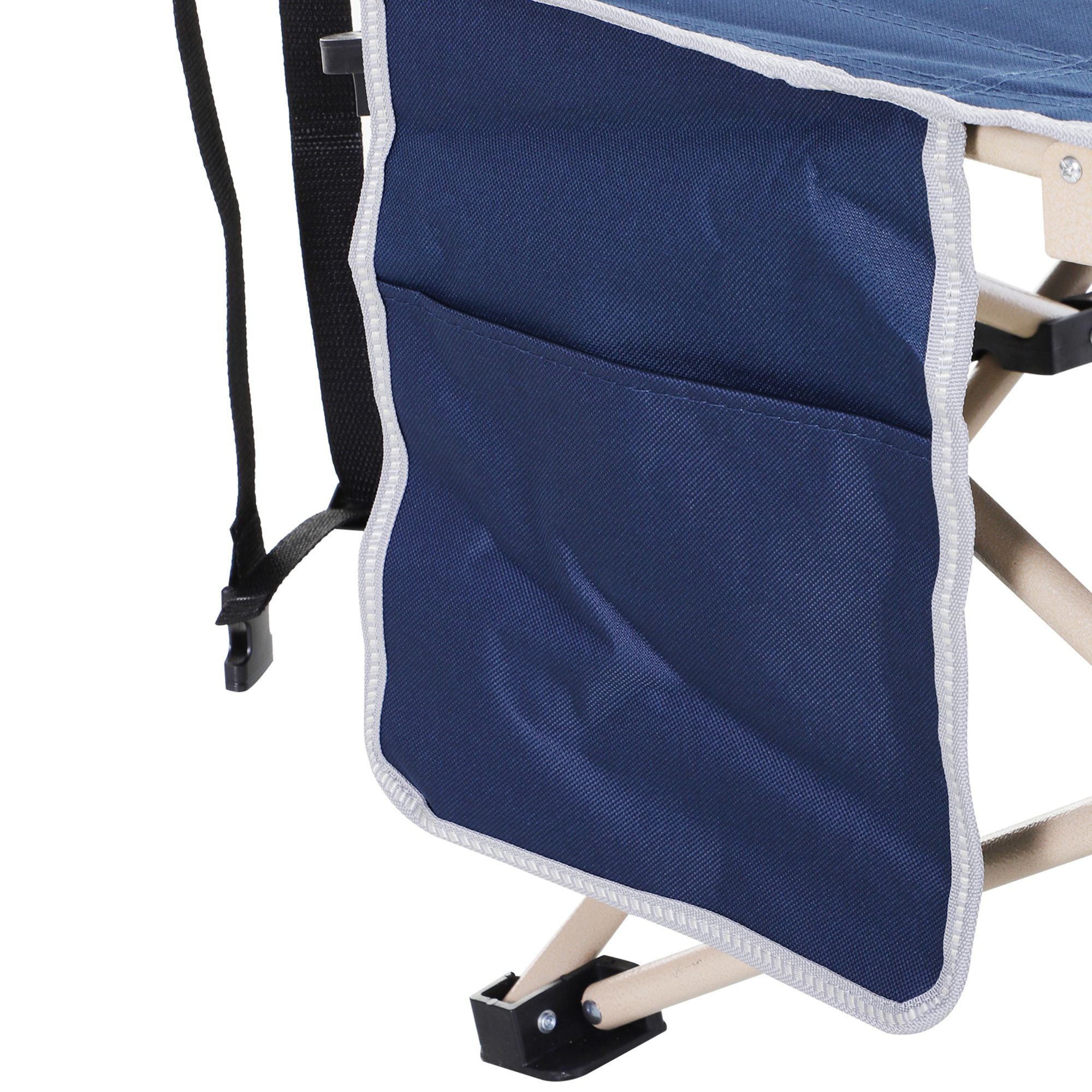 Folding Camping Bed with Storage Bag, Steel and Oxford, Blue