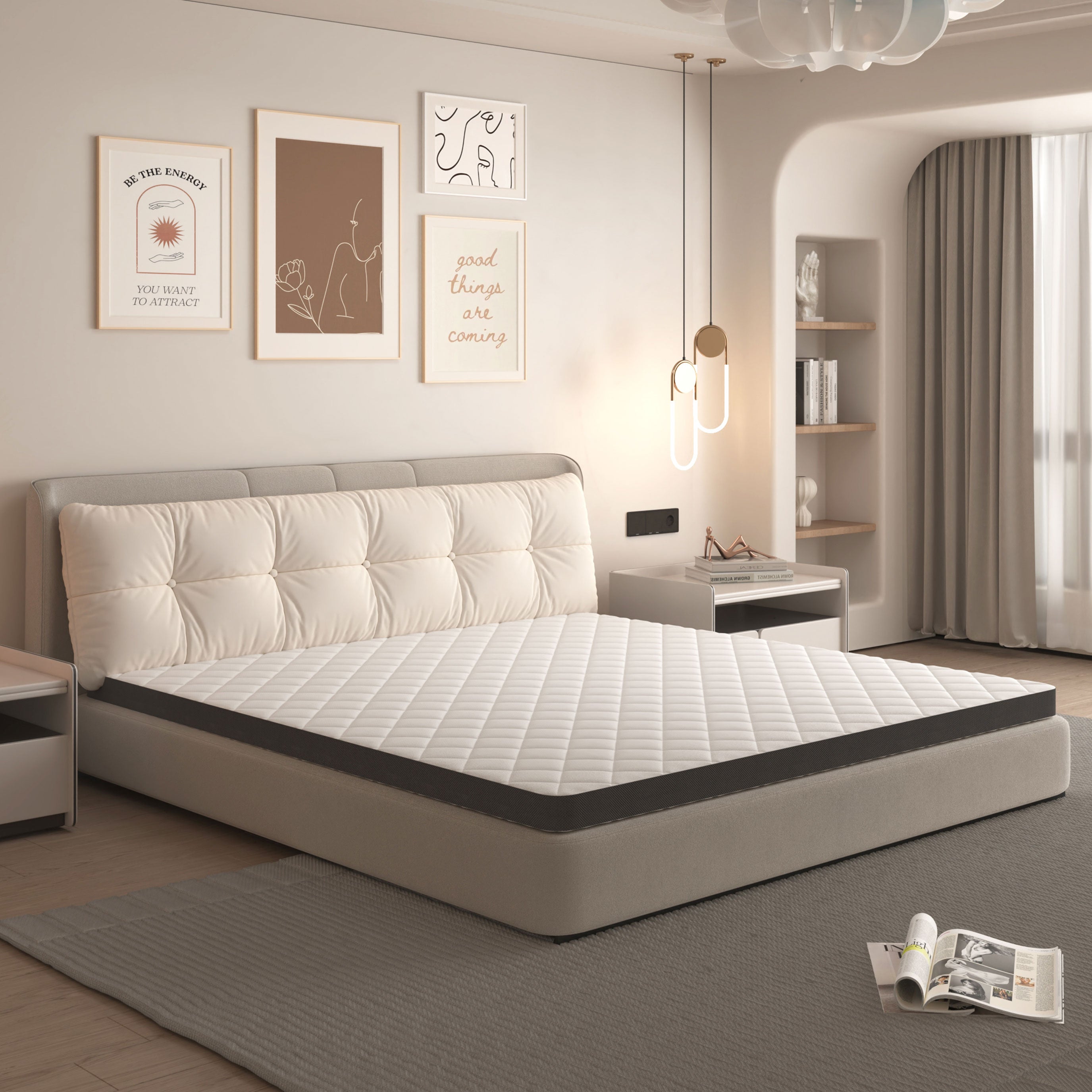 Mattress H3, Comfortable 7cm Medium Strength Seven Zone Embossed Foam