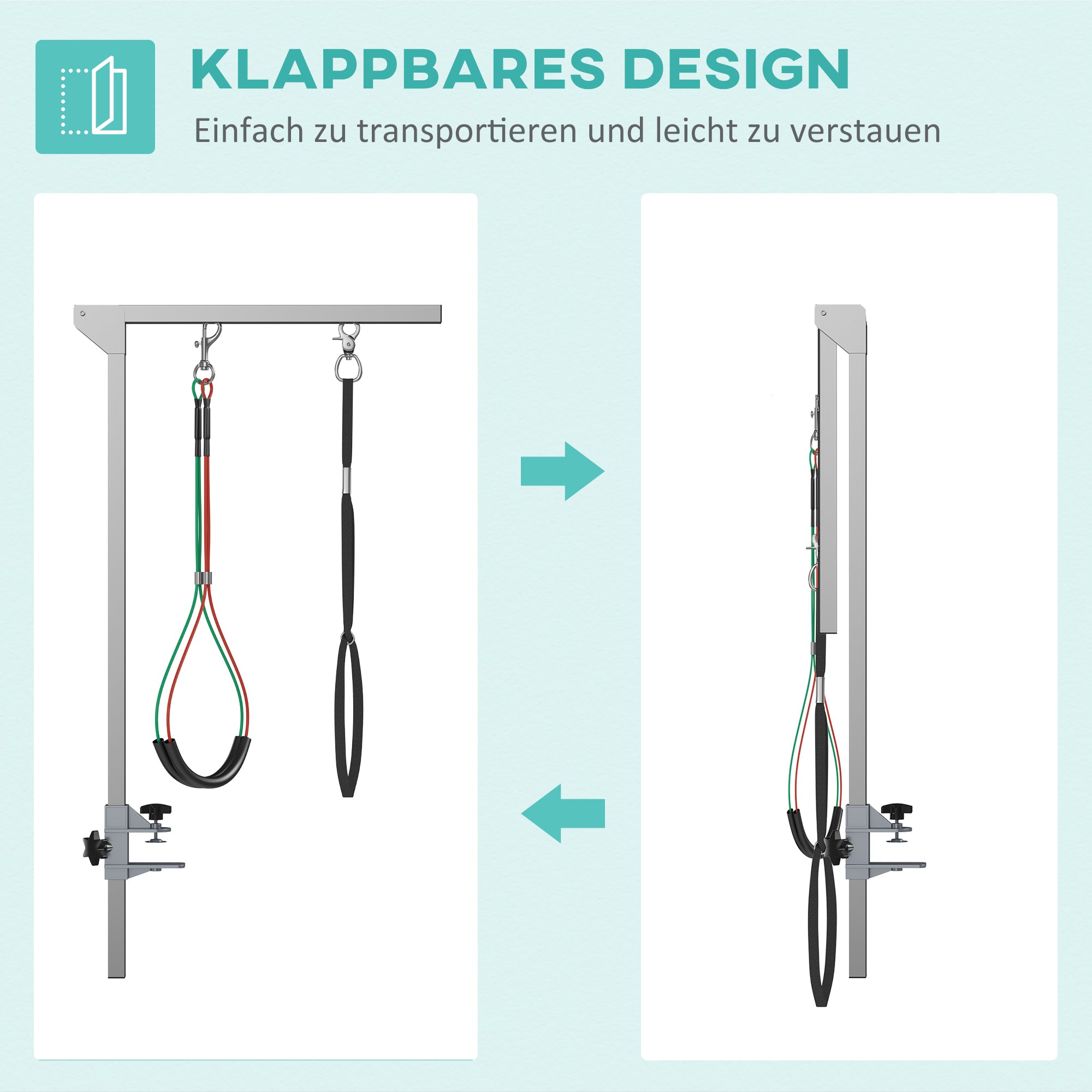 Pet Grooming Arm, Foldable Adjustable with Clamp & Haunch Holder, for Medium Dogs