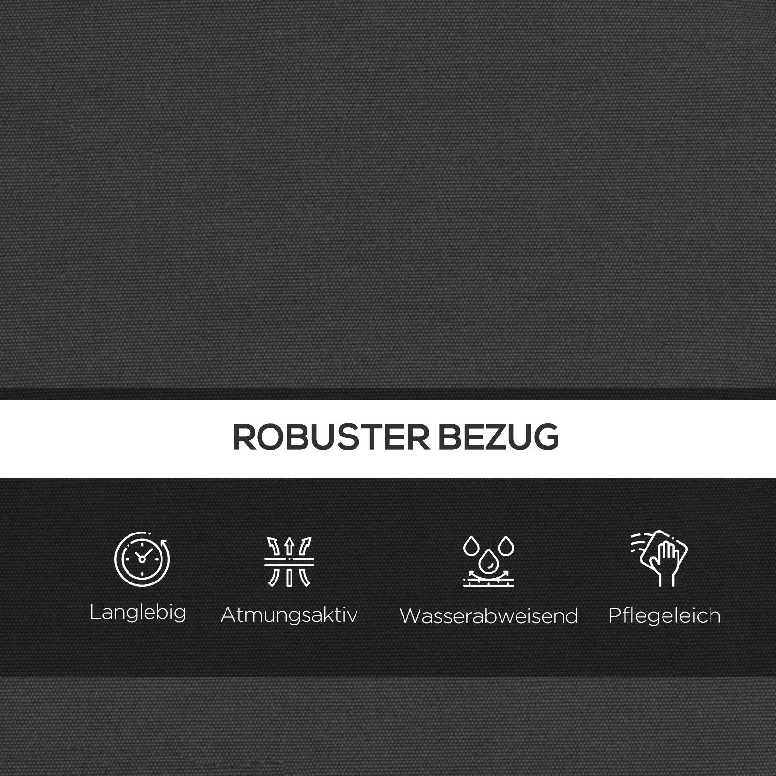 Cushion Set 170cm Hollywood Swing Chair & Back Cushions Weatherproof, Dark Grey