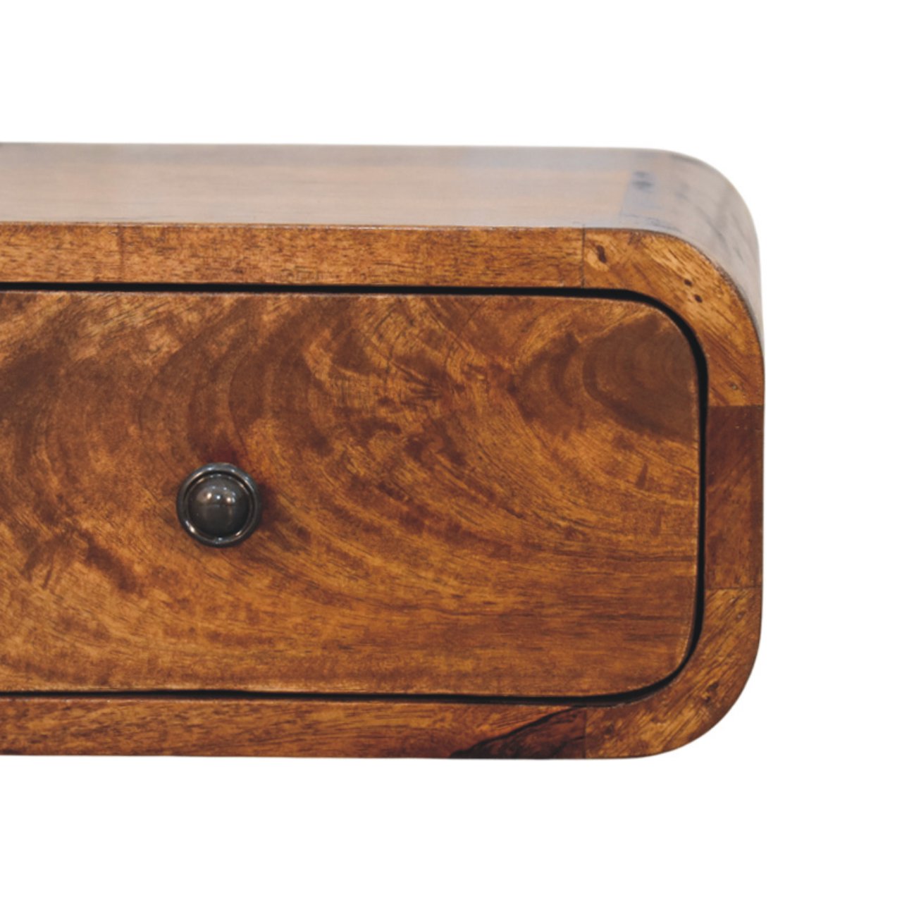 Avora Mini Wall-Mounted Nightstand, 1 Drawer, Solid Wood Dark Brown