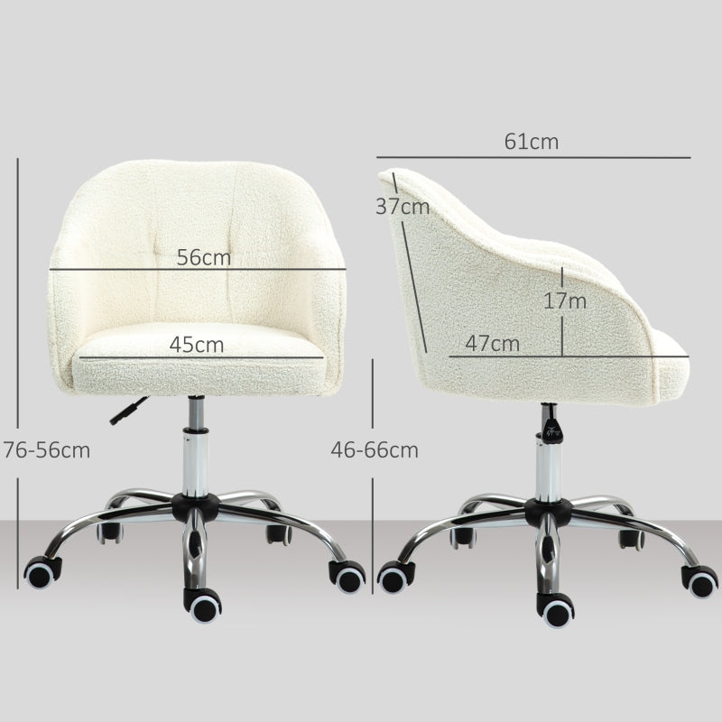 Teddy Fleece Office Chair 46-56 cm - Cream