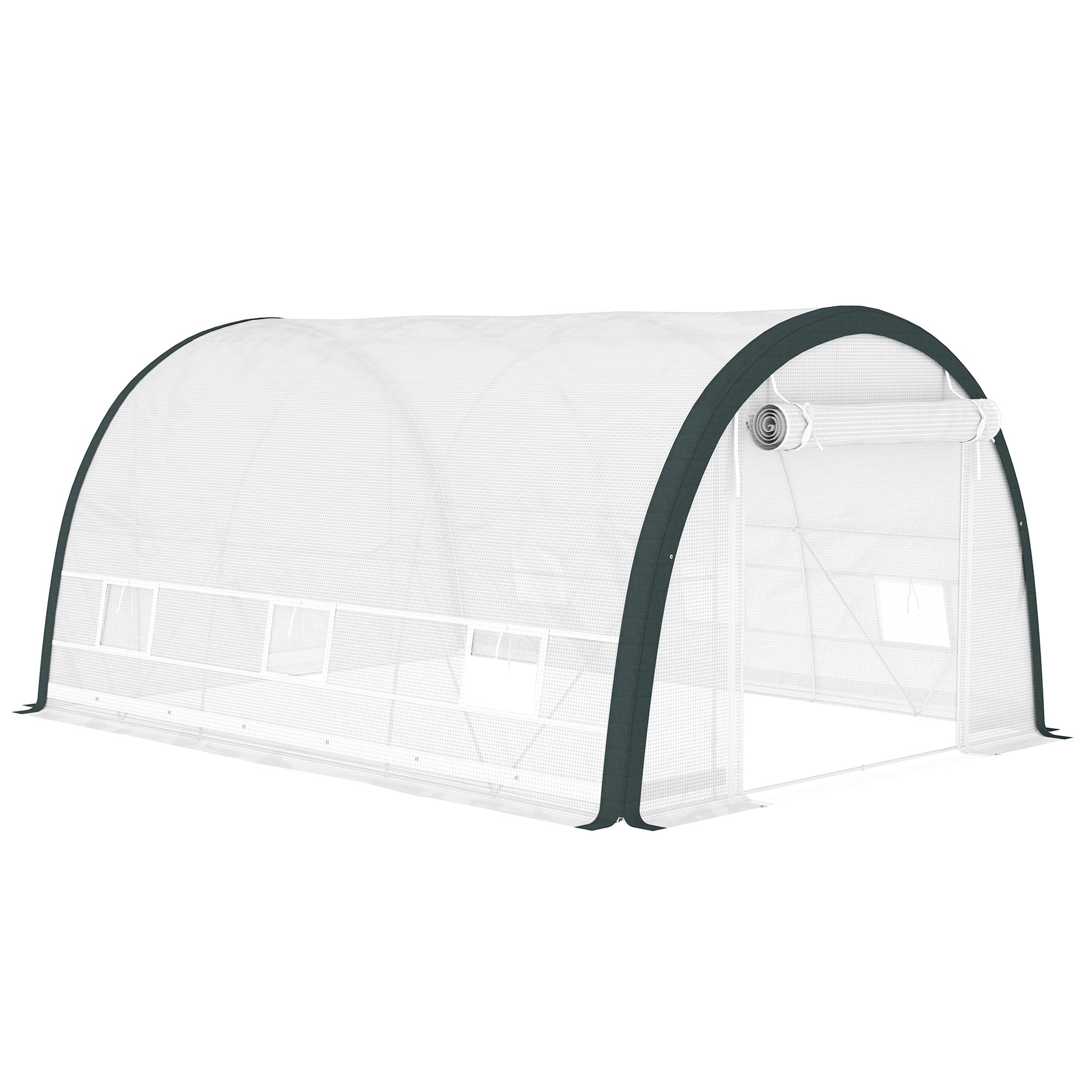 Walk-In Tunnel Greenhouse 4 x 3m with Accessories - White