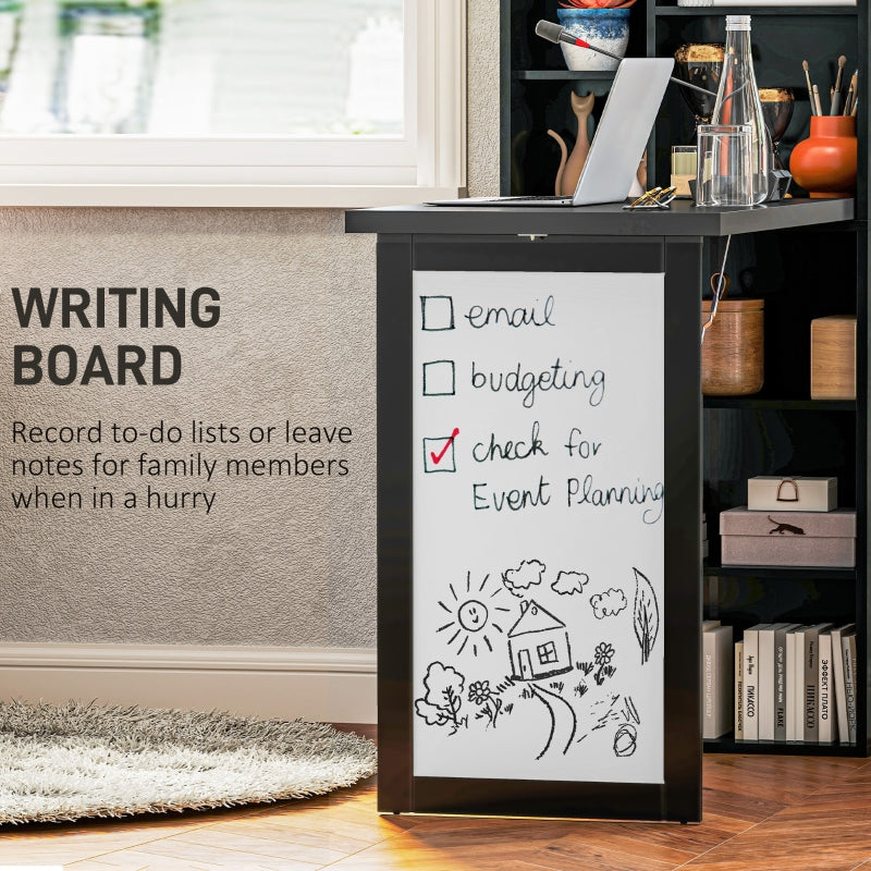 Three-Part Work Desk, Storage and Writing Board - Black