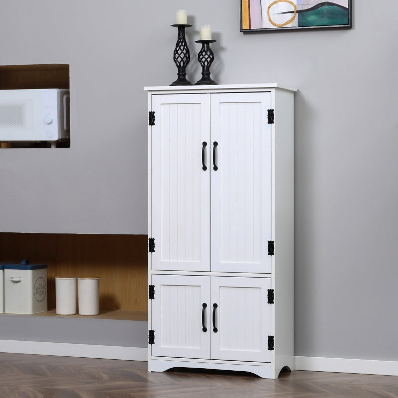 Accent Floor Storage Cabinet with Adjustable Shelves and 2 Doors, White