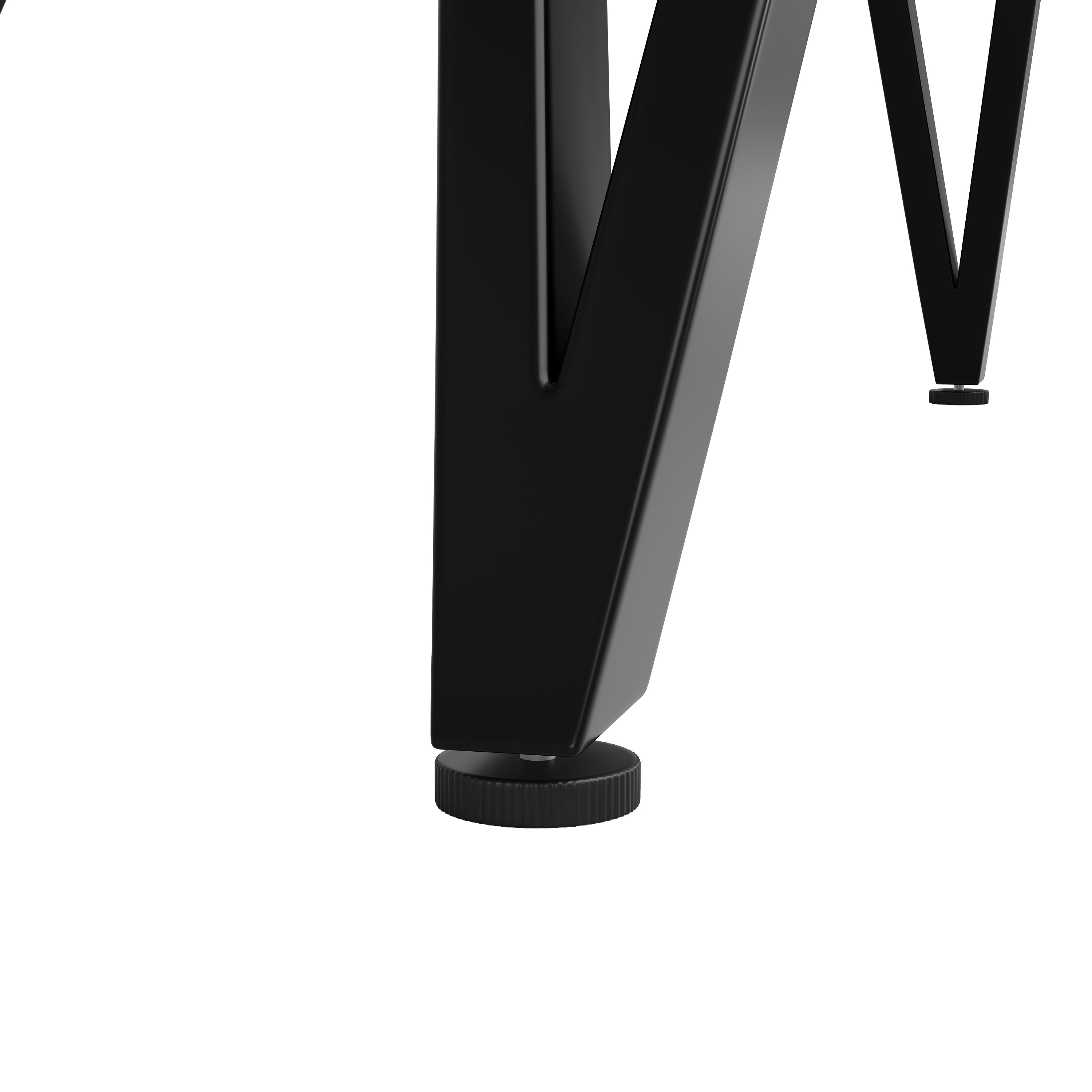 Round Dining Table 100x100cm 4-Seater Metal Legs MDF Marble Top - Black