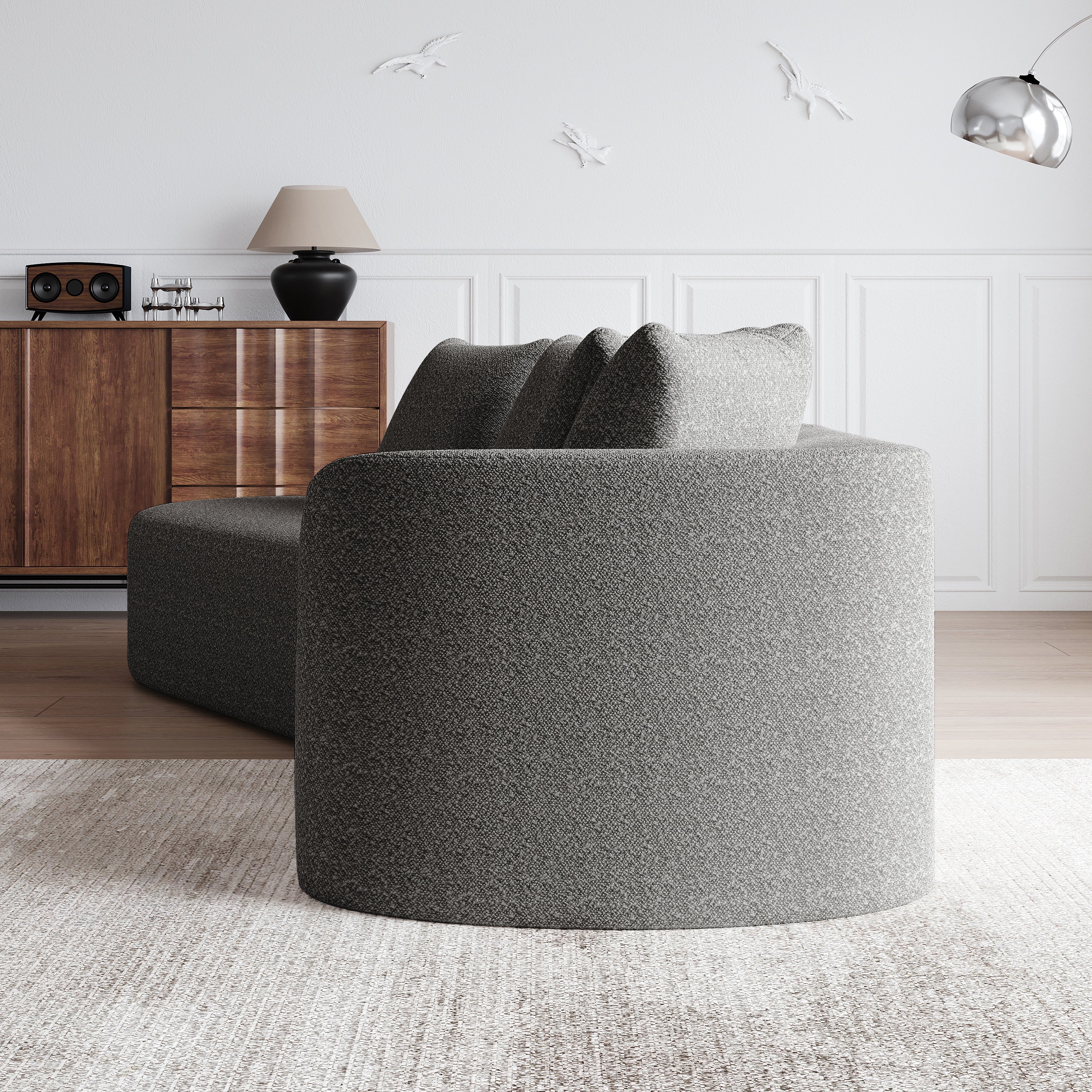 Chenille Sofa, Modern Oversized Corner, 4-Seater, Cloud Couch