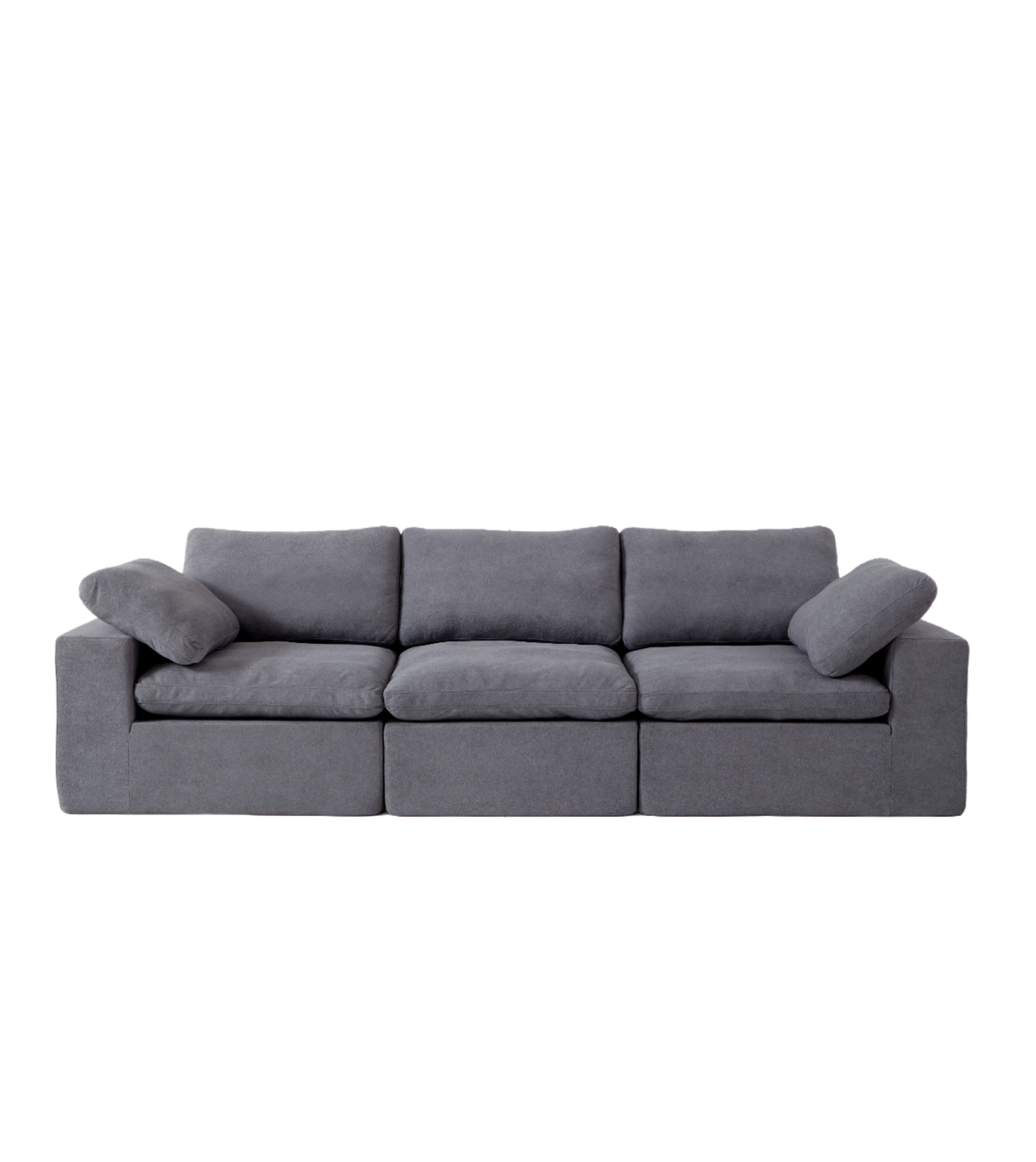 Cloud Modular Sofa Deep Seat Certified Foam, Grey Fabric